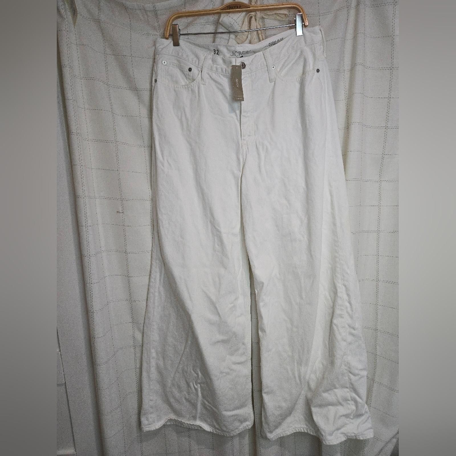 J.Crew J Crew High-rise Superwide-leg Jean in White Size 32" / US 10 / IT 46 - 2 Thumbnail