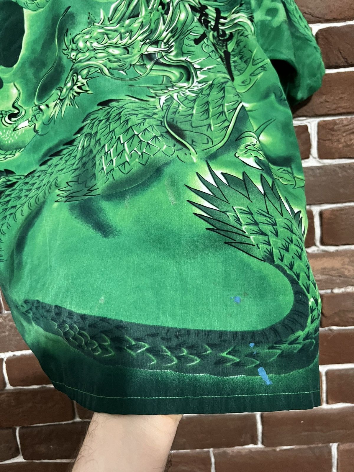 Japanese Brand Vintage Y2k Dragon Flames Drip Button Up Shirt Lik Prada Y2k Size S / US 4 / IT 40 - 6 Thumbnail