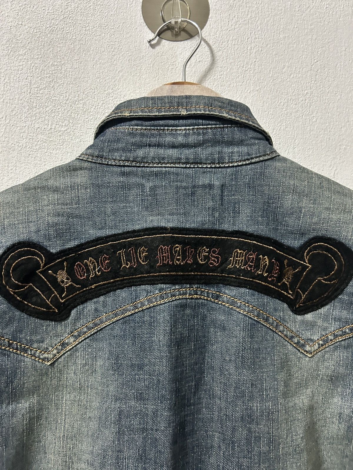 If Six Was Nine Jackrose punk skull patches denim button up Size US M / EU 48-50 / 2 - 8 Thumbnail