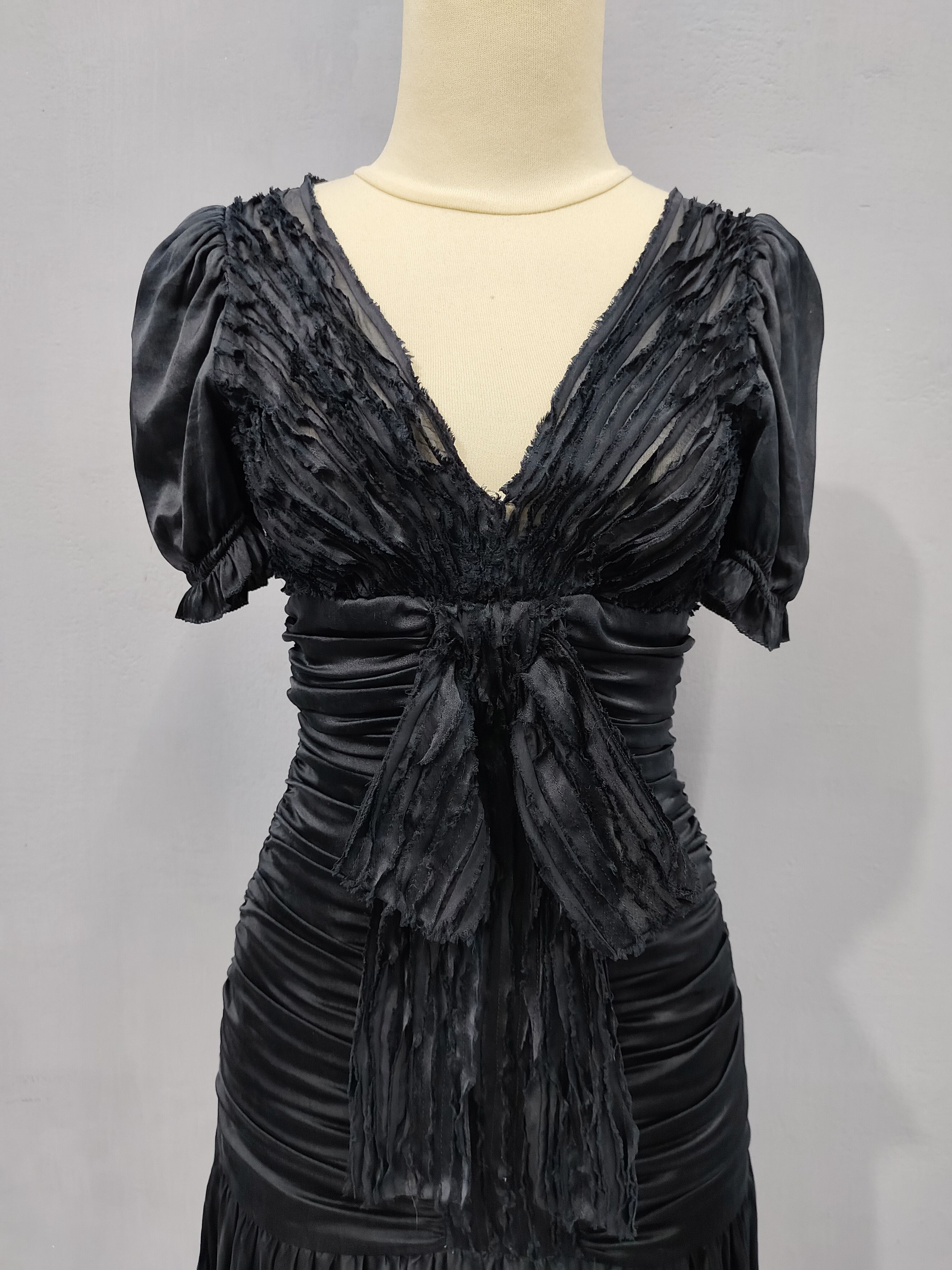 Dolce & Gabbana 00s D&G- Archive Silk Glam Ruched Empire Waist Dress Size S / US 4 / IT 40 - 2 Thumbnail