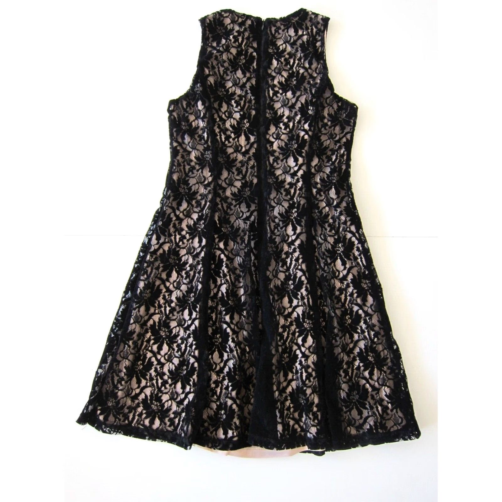 Liz Claiborne Liz Claiborne Black Velvet Floral Sleeveless A-Line Shift Tank Dress 10 Size L / US 10 / IT 46 - 2 Thumbnail
