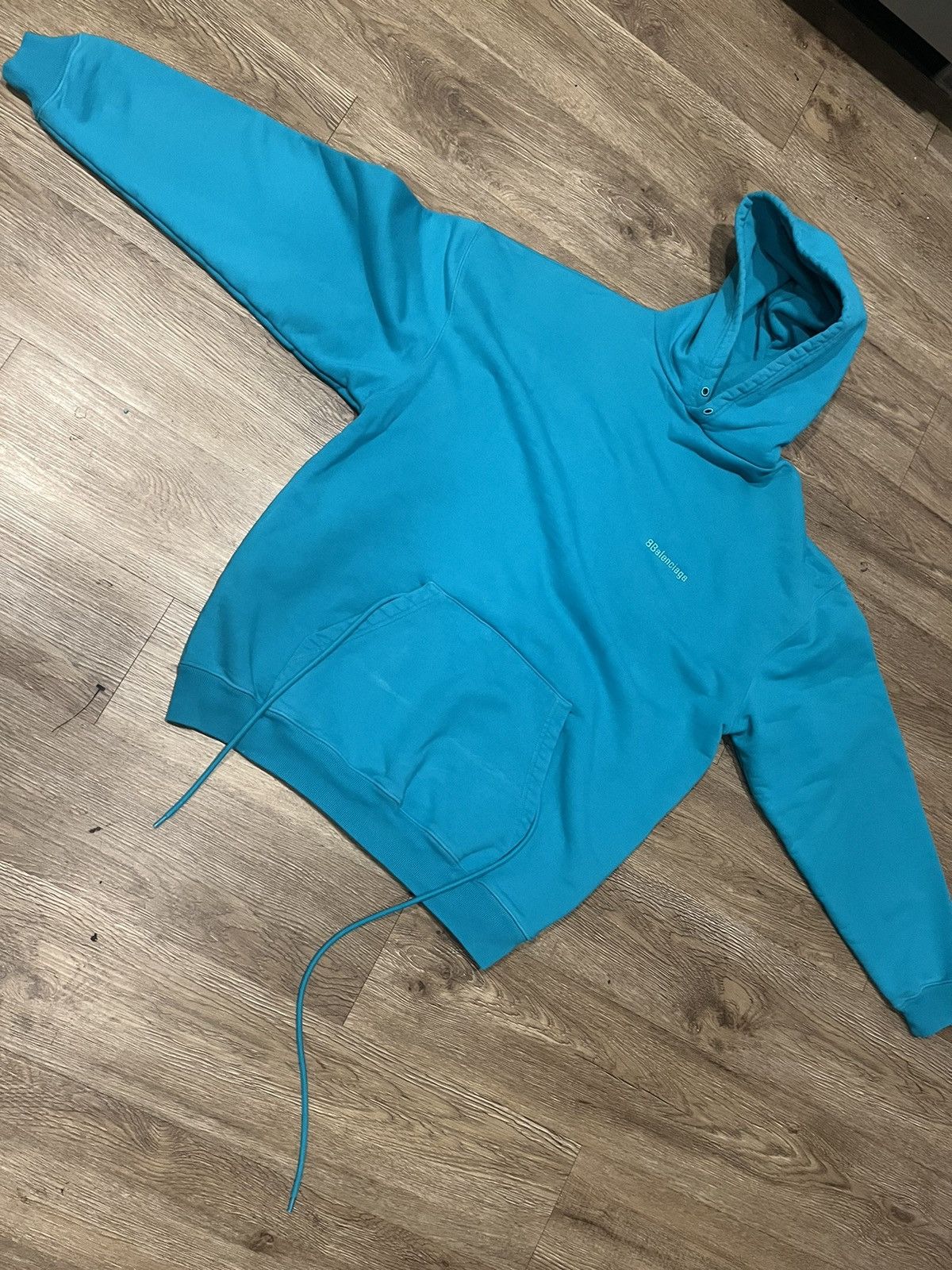 image of Balenciaga Hoodie in Aqua/Blue, Men's (Size Large)
