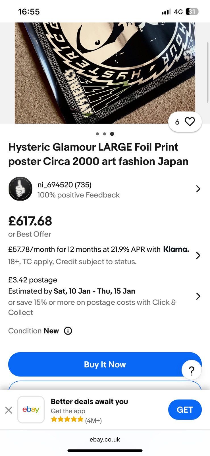 Hysteric Glamour Hysteric Glamour SUPER RARE Reflective poster from early 00 Size ONE SIZE - 2 Thumbnail