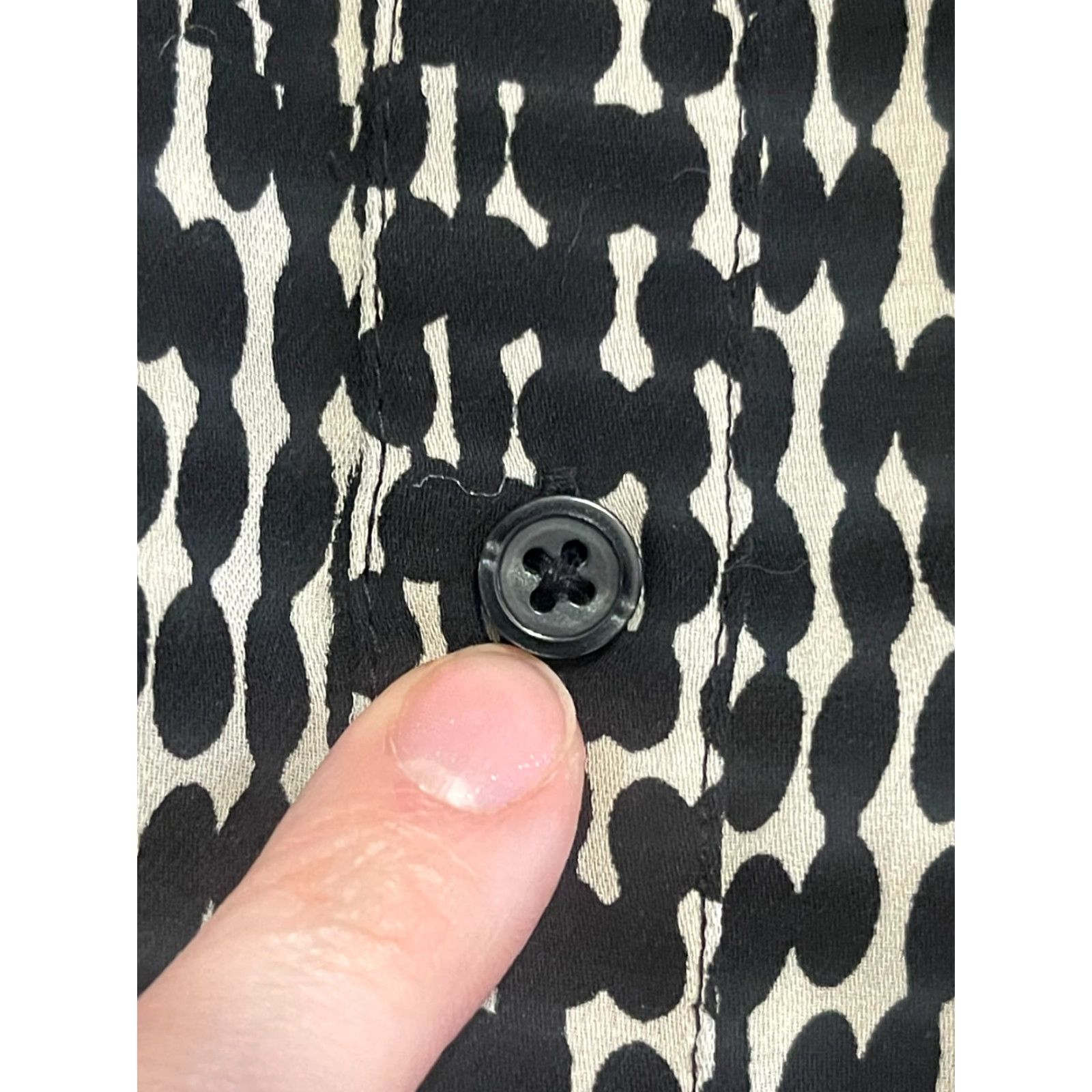 Gloverall Covington Blouse Women's Size Small Button-Up Black White Allover Print Shirt Size S / US 4 / IT 40 - 5 Thumbnail