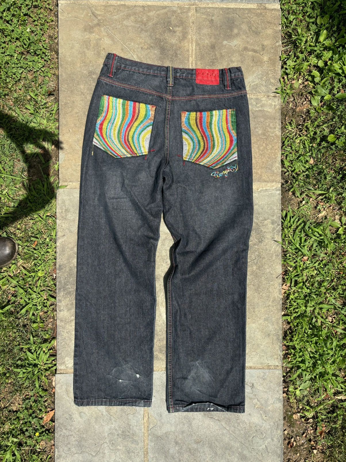 Coogi Coogi Vintage Rare Rainbow Embroidered Y2K Jnco baggy jeans Size US 36 / EU 52 - 2 Thumbnail