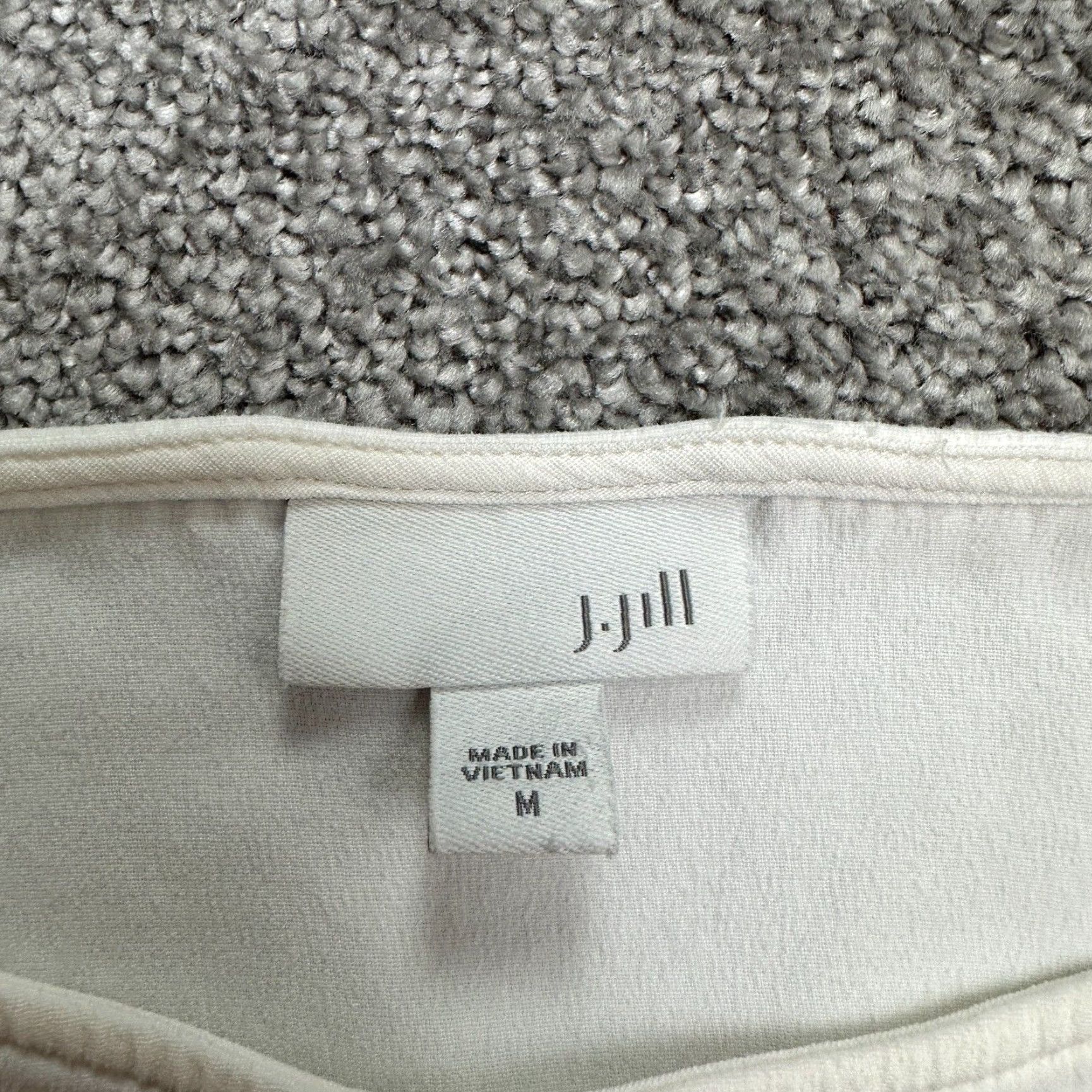 J. Jill J. Jill Shift Dress Women M White Boat Neck Long Sleeve Knee Length Classic Size M / US 6-8 / IT 42-44 - 4 Thumbnail