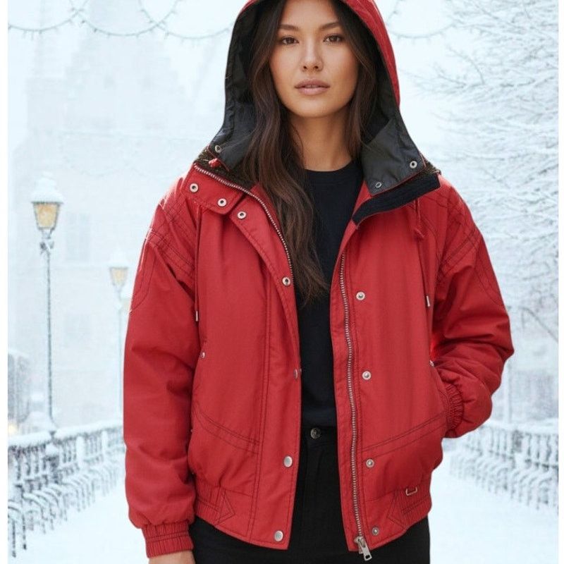Obermeyer Obermeyer Snow Ski Bomber Jacket Hood Full Zip Insulated 10 Size L / US 10 / IT 46 - 1 Thumbnail