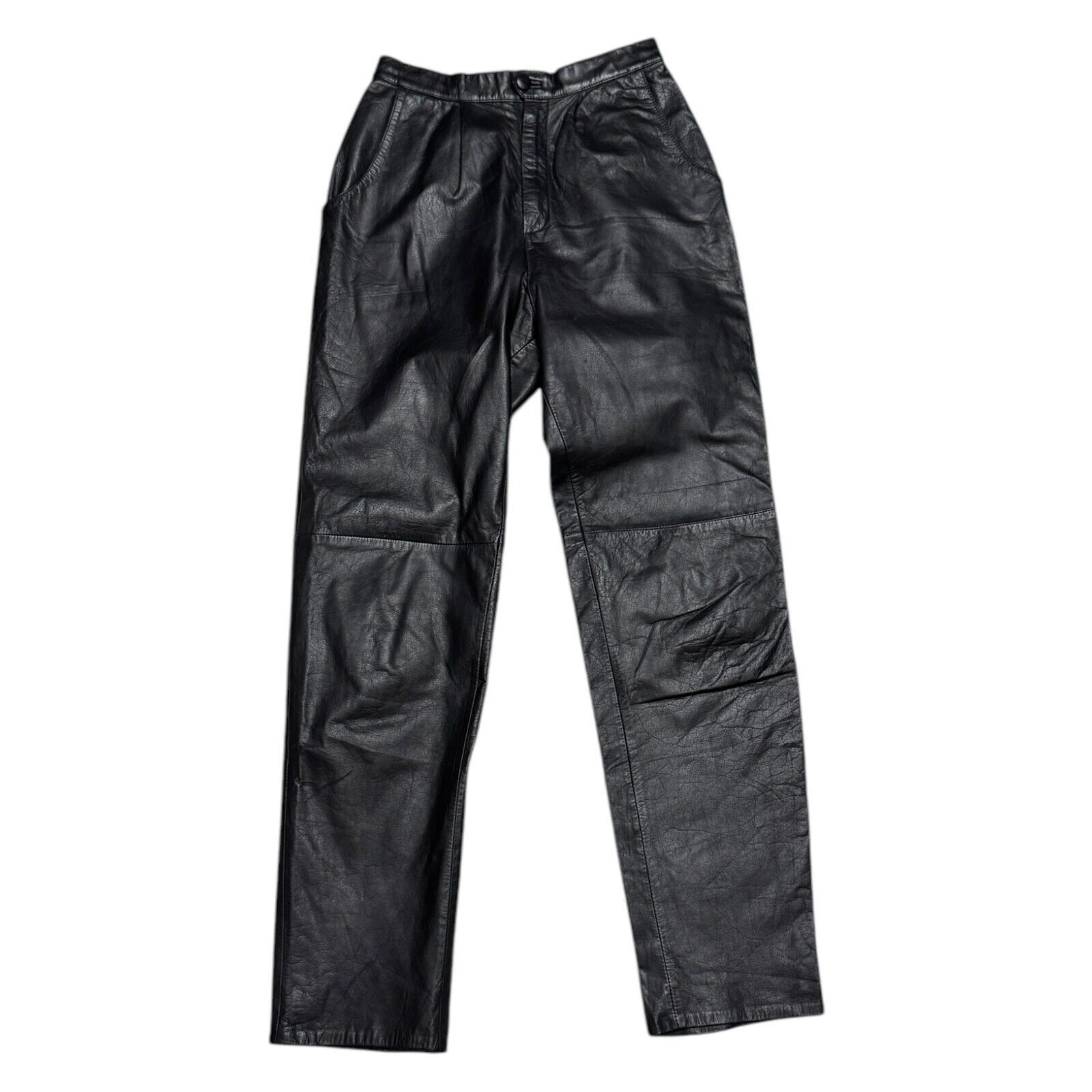 Vintage VINTAGE GENUINE LEATHER Diffusion Straight Leg Pants 25x29 Size 25" / US 0 / IT 36 - 1 Thumbnail