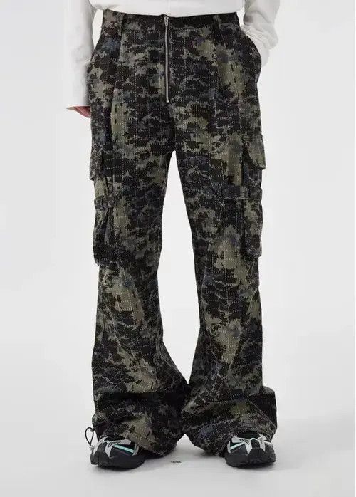 Jean Specially cut washed ripped camouflage overalls Size US 32 / EU 48 - 6 Thumbnail