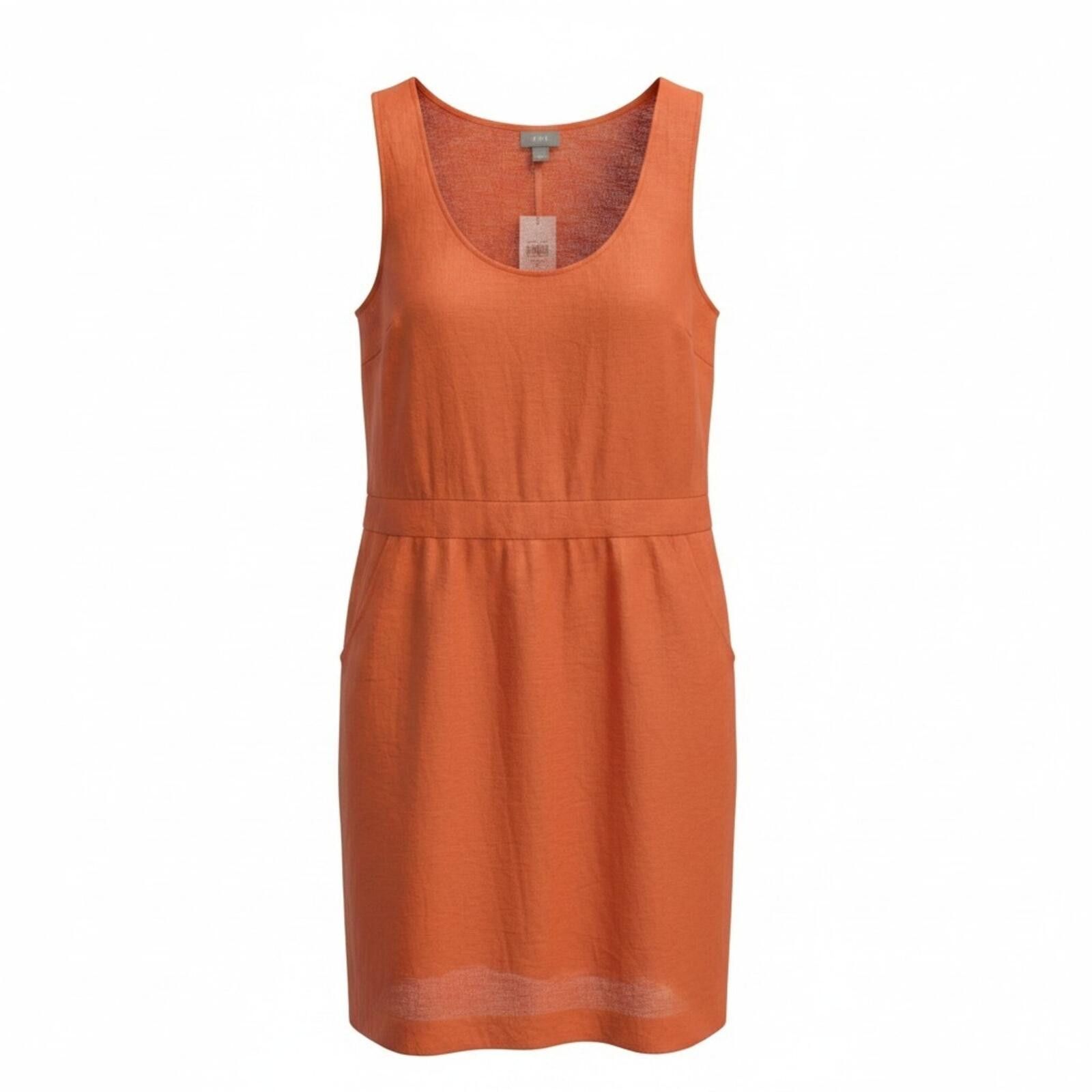 Other New J. Jill Sz S Tangerine Sleeveless Midi Linen Dress Size S / US 4 / IT 40 - 1 Thumbnail
