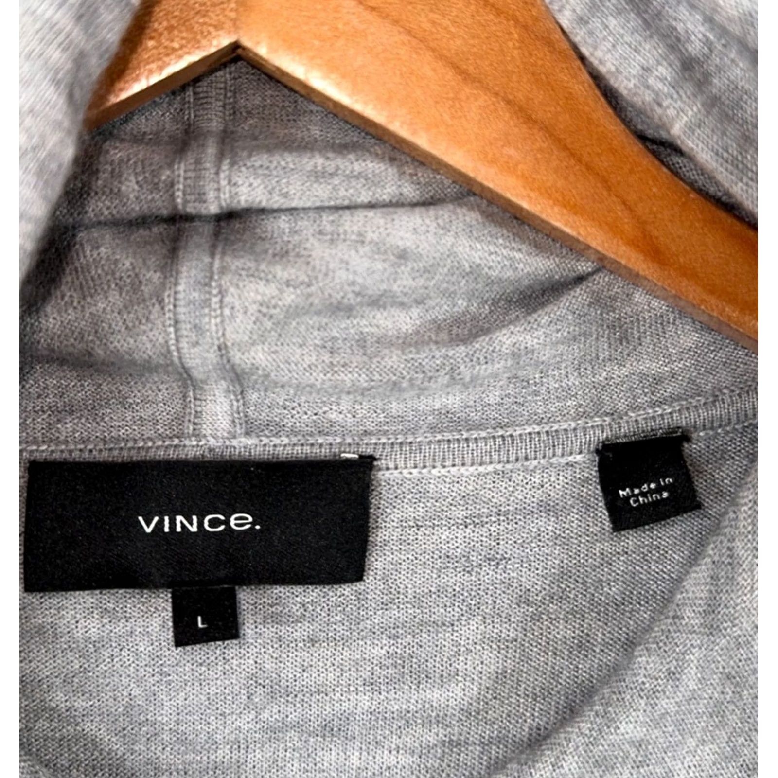 Vince Vince Hoodie Mens Large Gray Cashmere Wool Pullover Sweatshirt Sweater Size US L / EU 52-54 / 3 - 3 Thumbnail