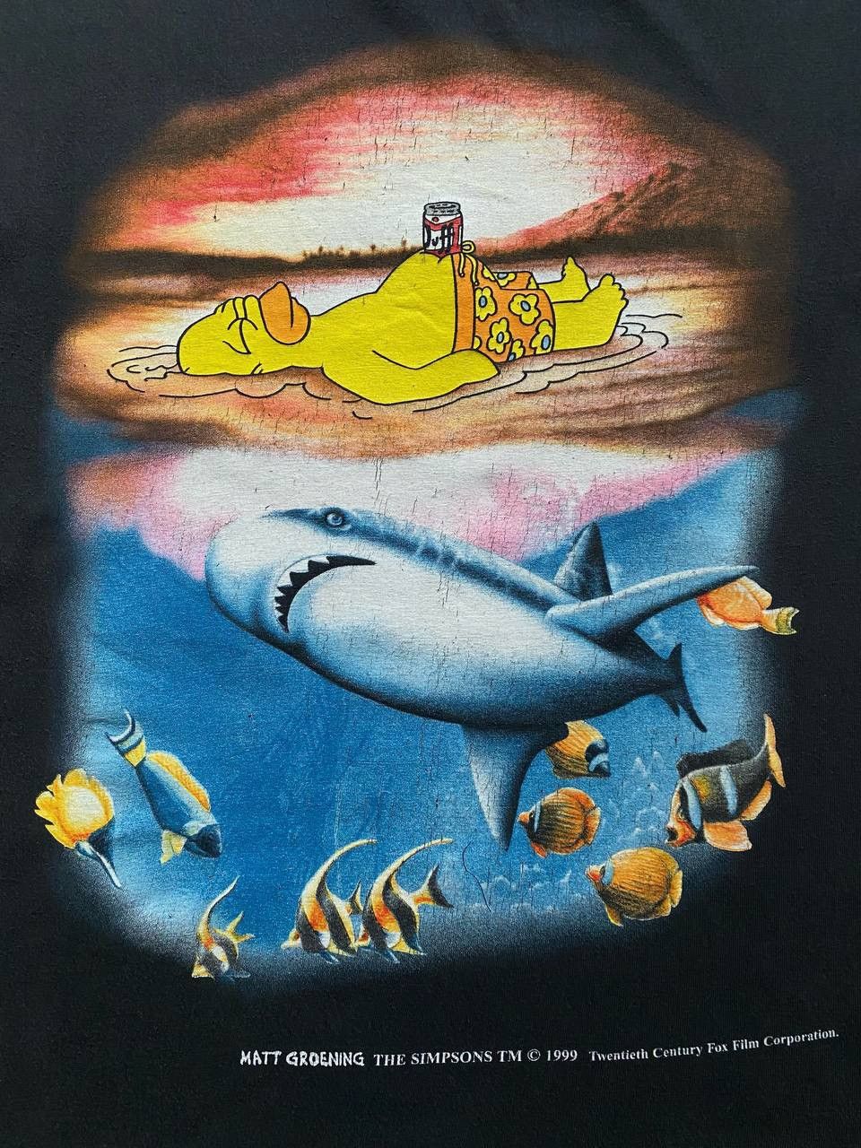 The Simpsons × Vintage VINTAGE 1999 THE SIMPSONS HOMER SHARK MOVIE T SHIRT RARE Size US M / EU 48-50 / 2 - 4 Thumbnail