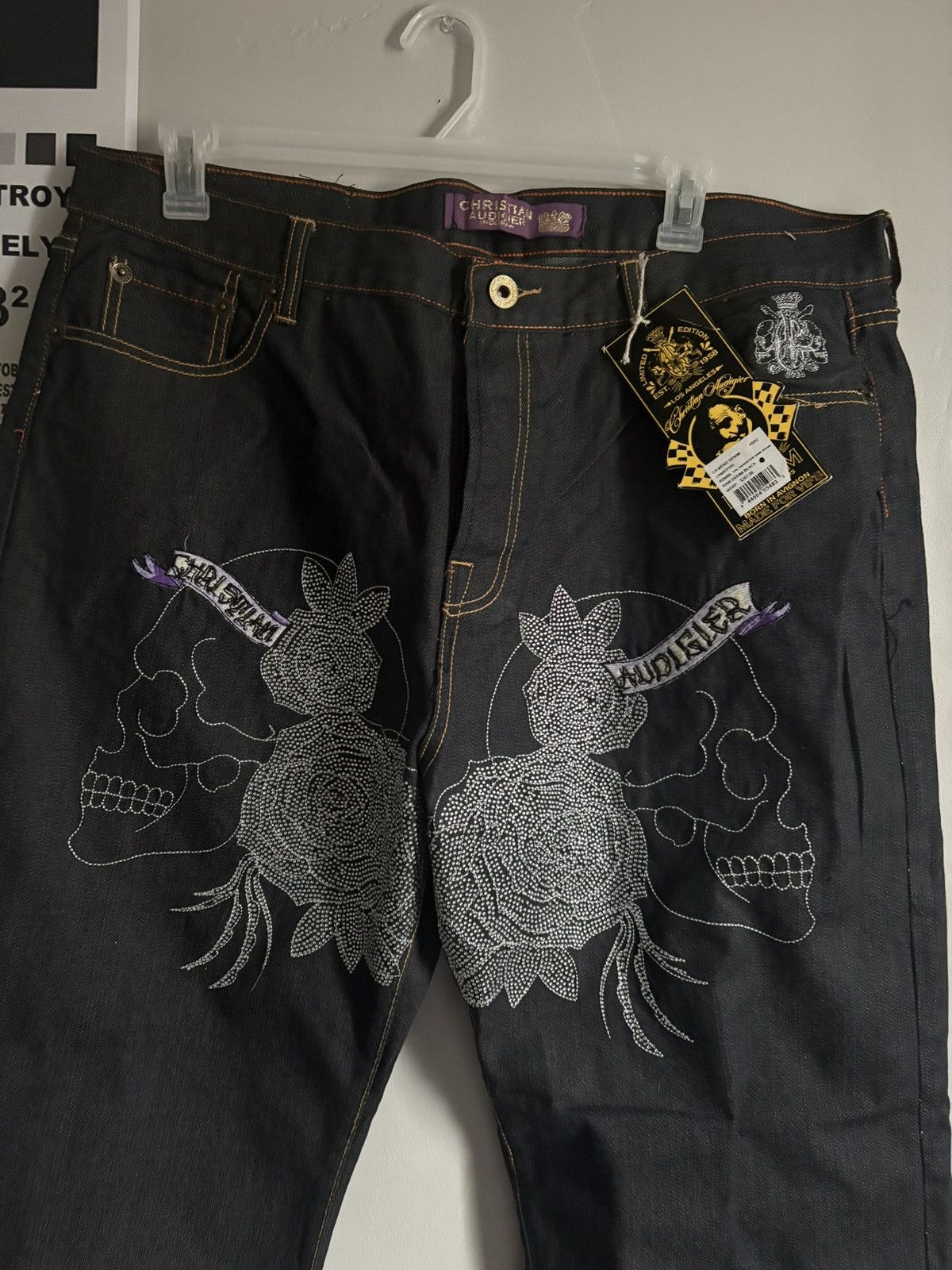Christian Audigier MudHoney Embroidered Jeans Size US 40 / EU 56 - 2 Thumbnail