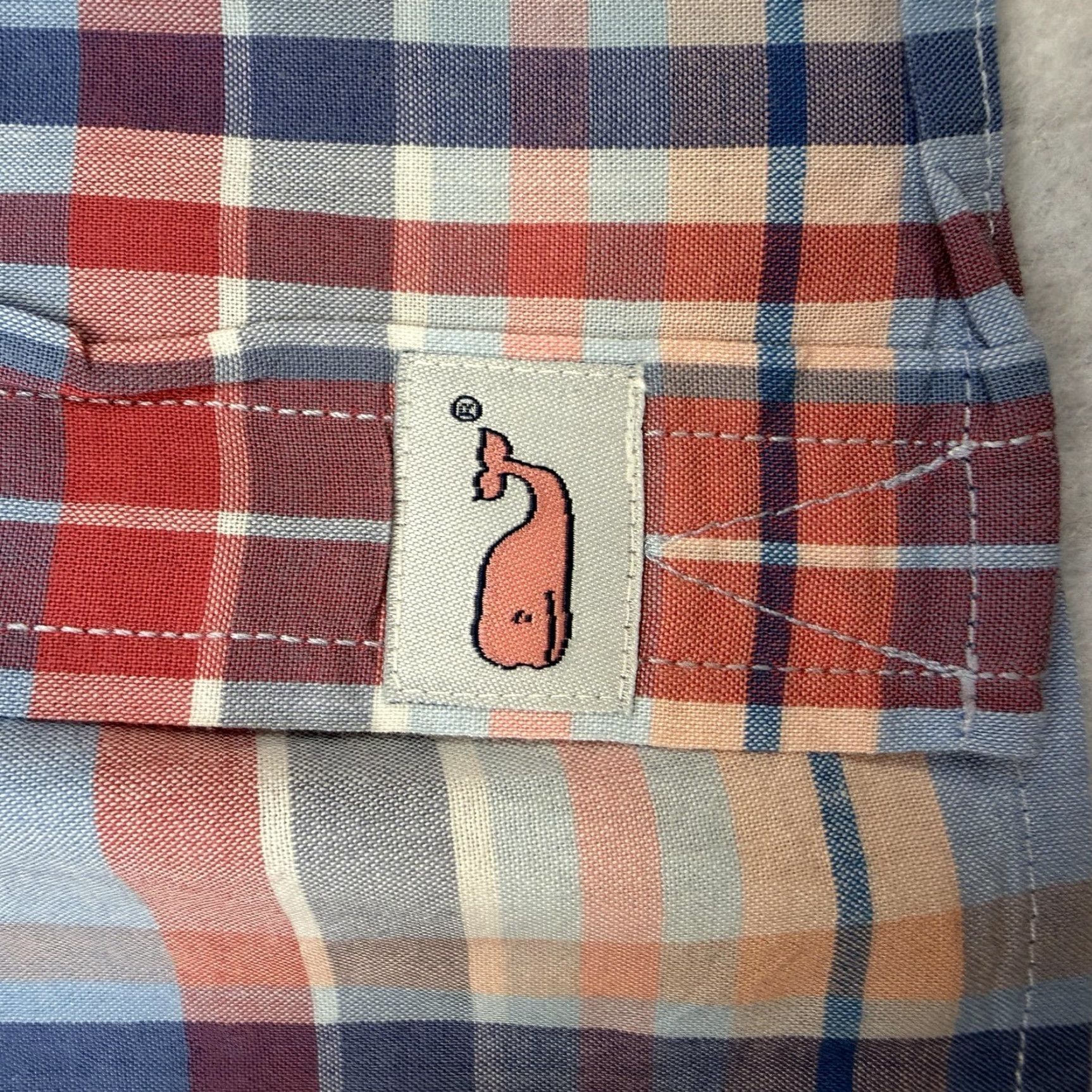 Vineyard Vines Vineyard Vines Shirt Mens XL Red Blue Plaid Slim Fit Murray Button Down Cotton Shirt Size US XL / EU 56 / 4 - 3 Thumbnail