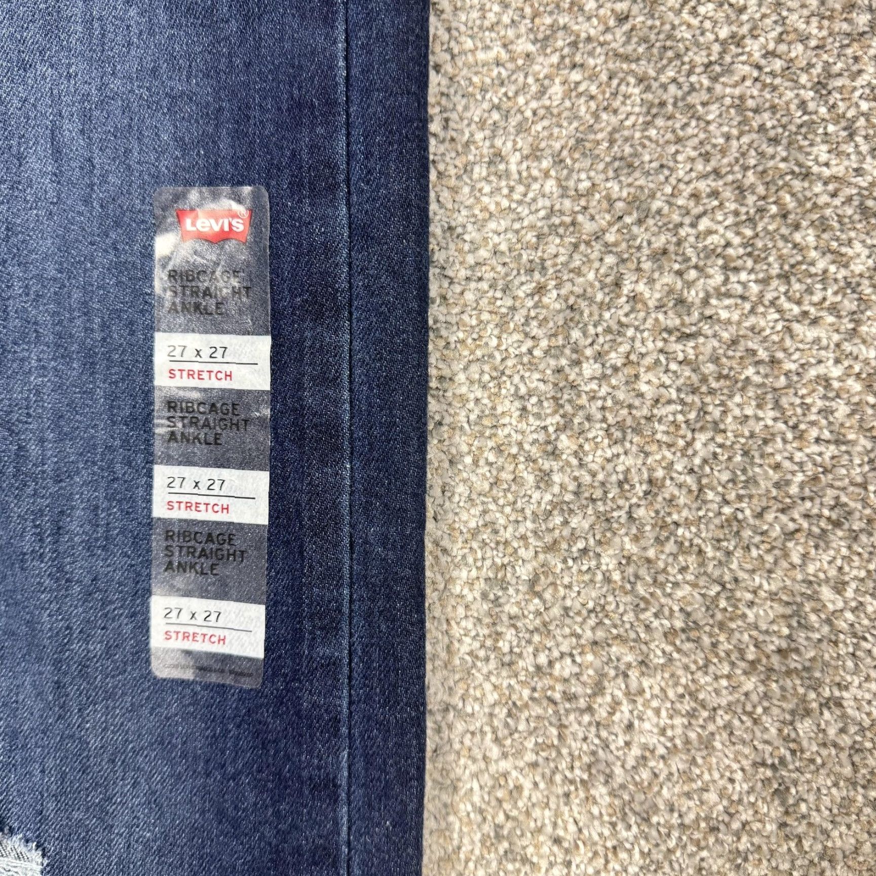 Levi's Levi's Ribcage Straight Ankle Jeans Womens 27 Blue High Rise Distressed 27x27 Size 27" / US 4 / IT 40 - 2 Thumbnail