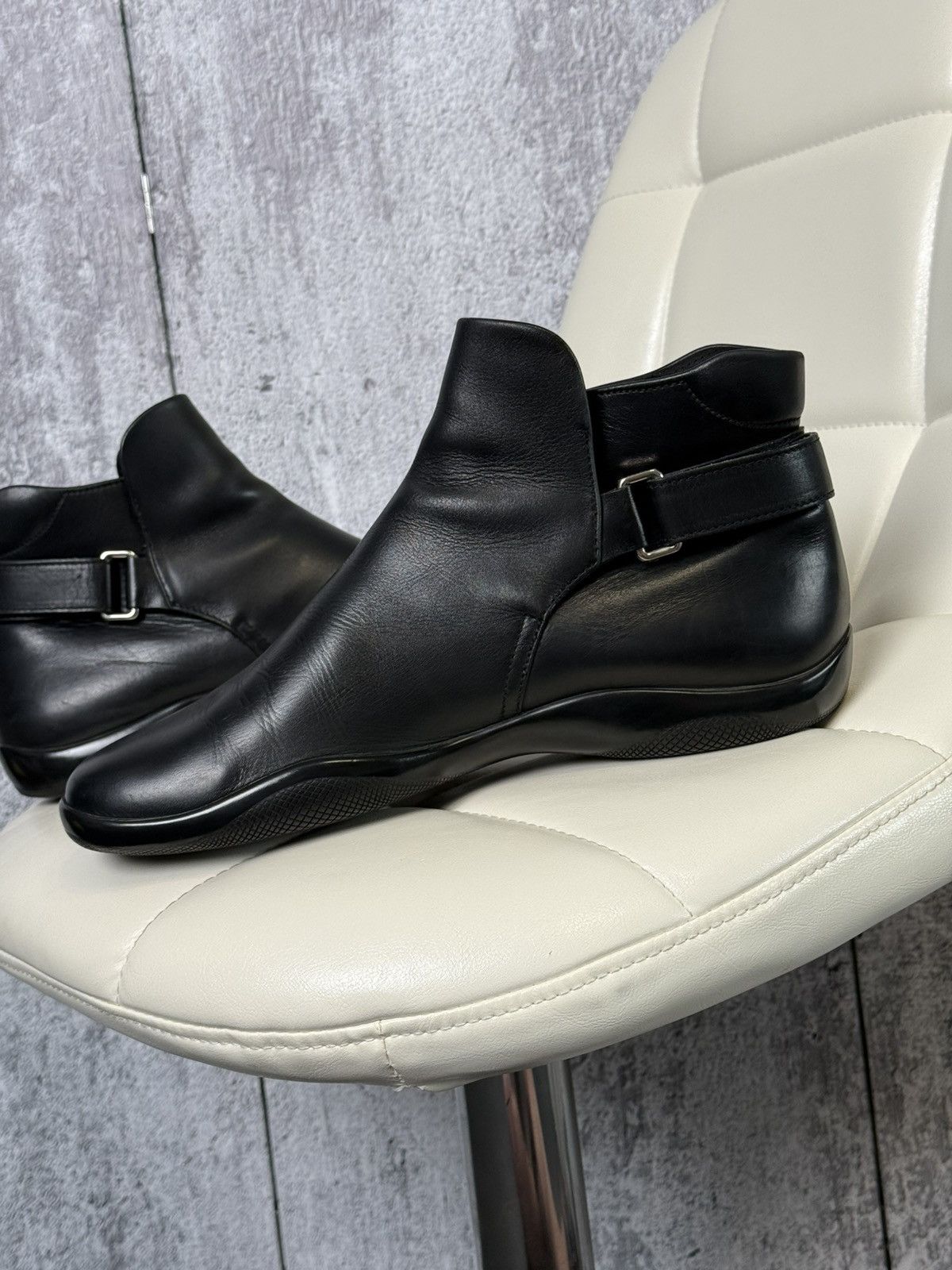 Prada Prada Sport Leather Ankle Boots Strap Men’s Chelsea Shoes Size US 11 / EU 44 - 13 Thumbnail