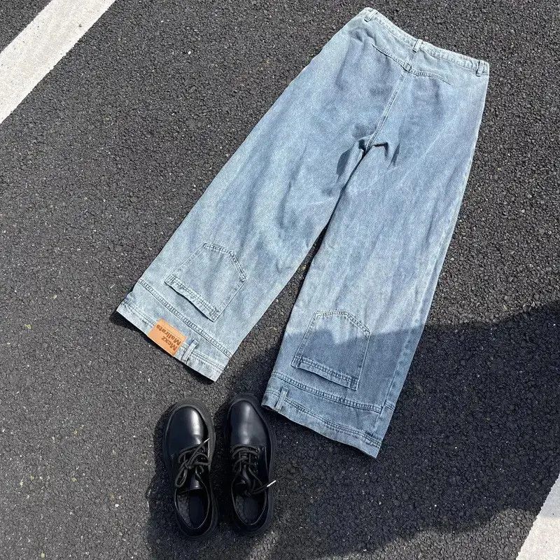 Japanese Brand Retro loose straight leg inverted jeans Size US 32 / EU 48 - 4 Thumbnail