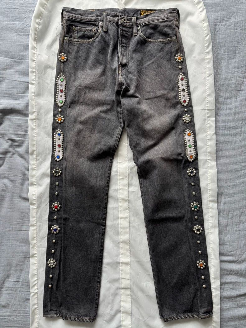 Kapital Kapital Black Denim Jeans with Bead Detail-2506 Size US 32 / EU 48 - 1 Thumbnail