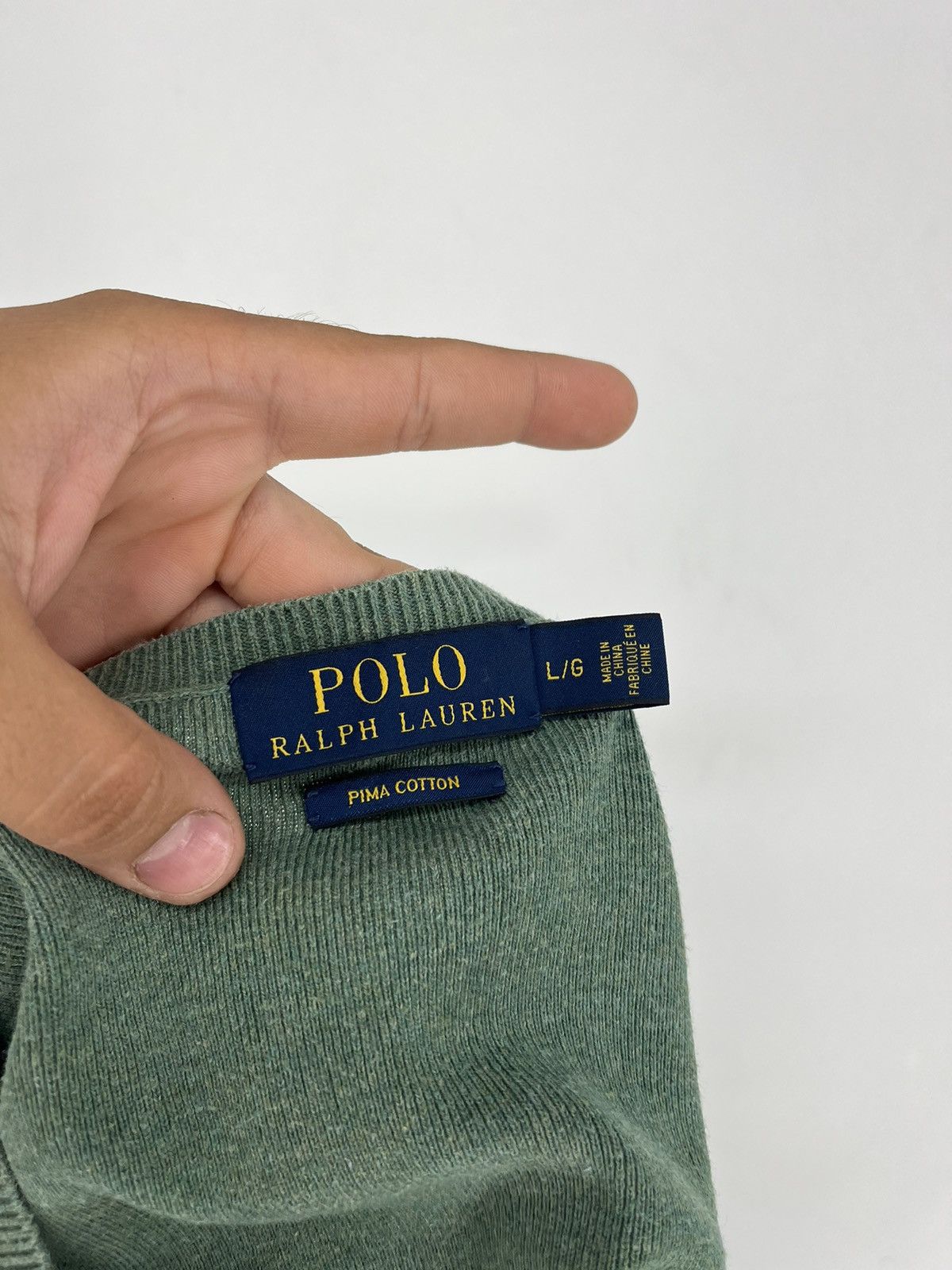 Polo Ralph Lauren × Ralph Lauren × Vintage Vintage Polo Ralph Lauren V-Neck Sweater 90s Green Size US L / EU 52-54 / 3 - 8 Thumbnail