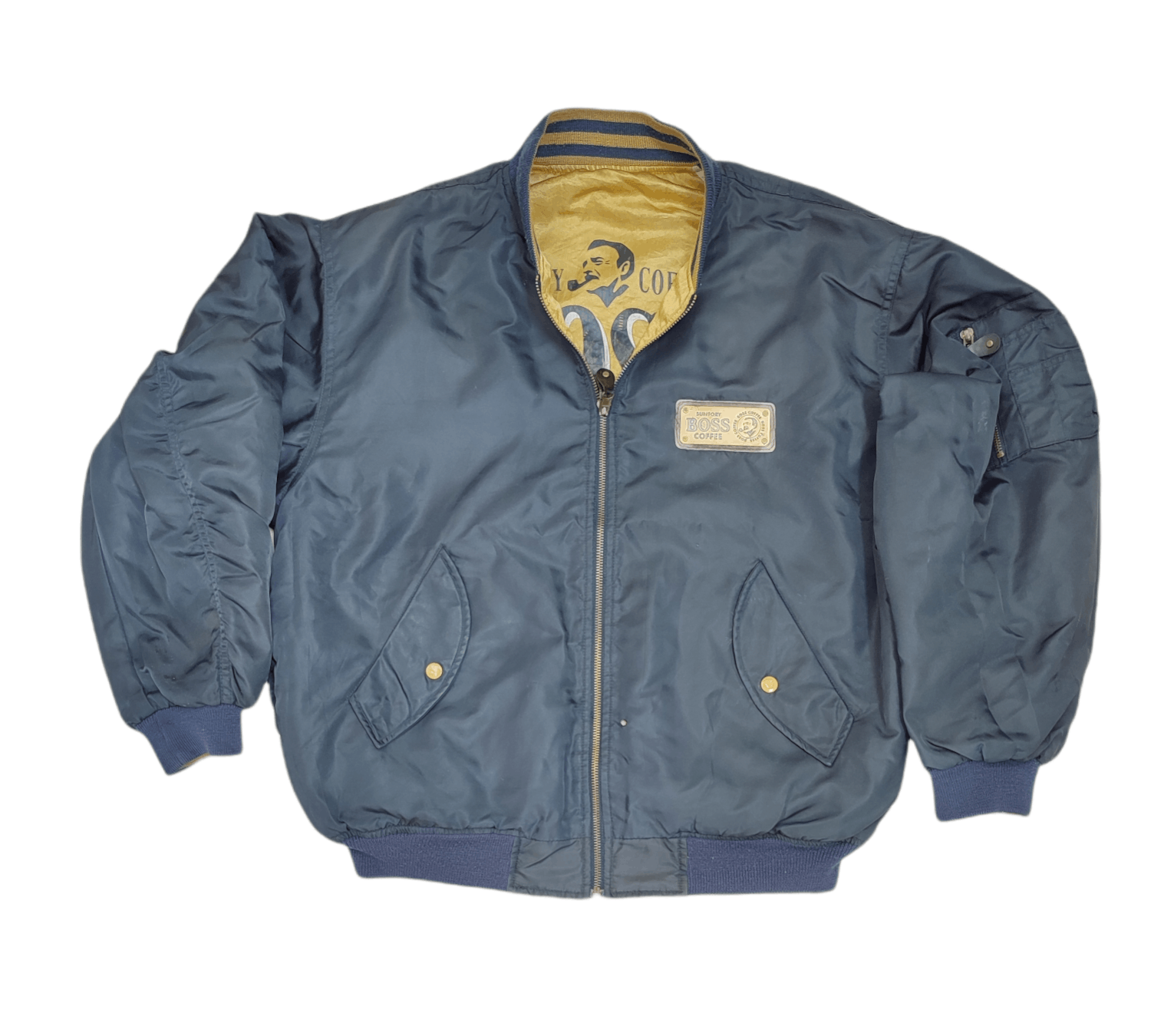 Japanese Brand 🔥SALE🔥Vtg Suntory Coffee Boss Reversible Bomber Jacket Size US XL / EU 56 / 4 - 6 Thumbnail