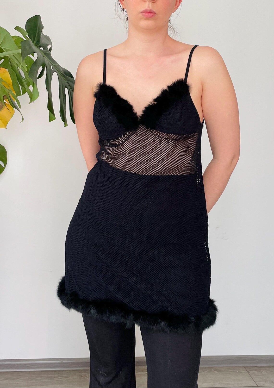 Vintage Vintage Intimissimi Black Mesh Nightgown Size M / US 6-8 / IT 42-44 - 1 Thumbnail