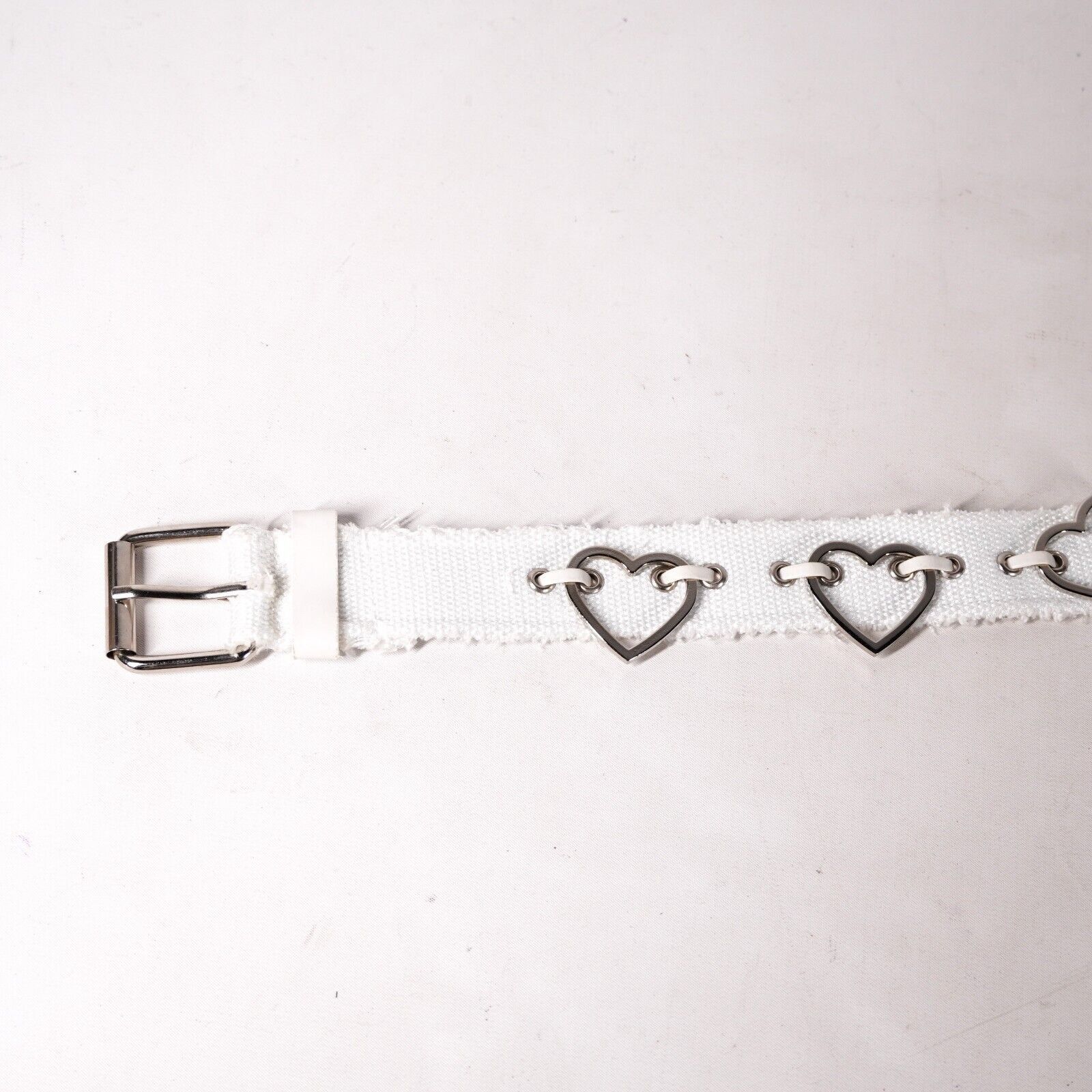 Other White Knitted Fabric Stainless Steel Heart Cosplay Belt 33" Size ONE SIZE - 2 Thumbnail