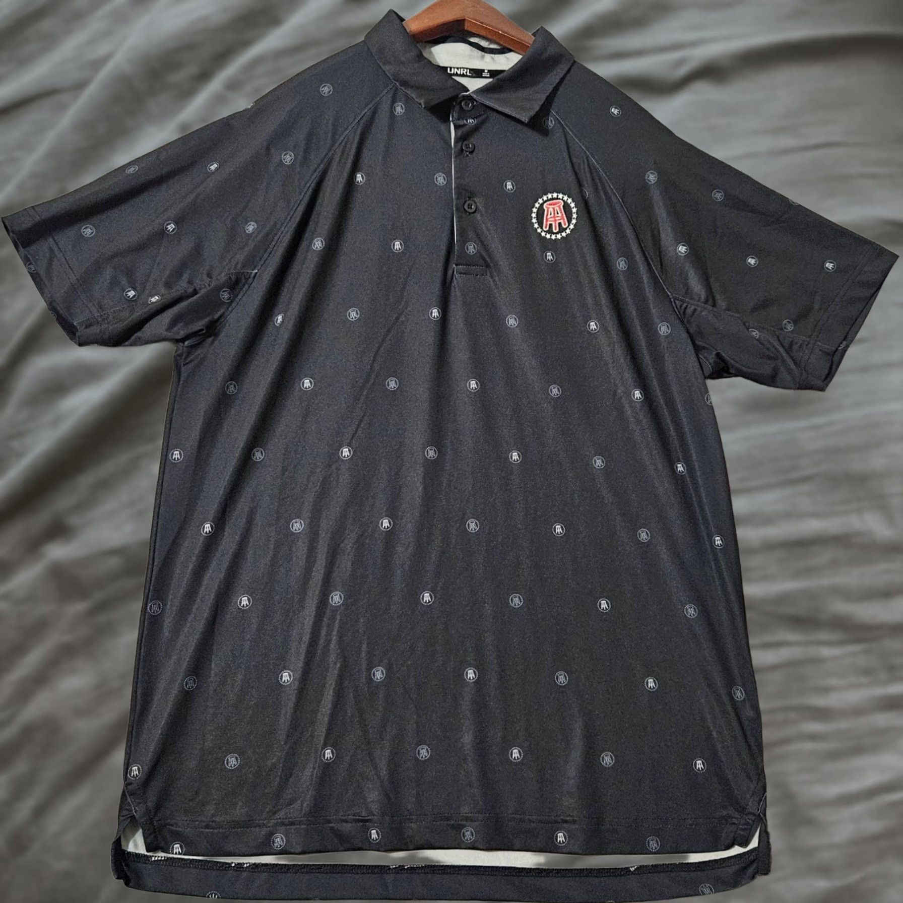 Vintage UNRL Polo Shirt Mens M Black Allover Print Barstool Sports Golf Shirt Size US M / EU 48-50 / 2 - 1 Thumbnail