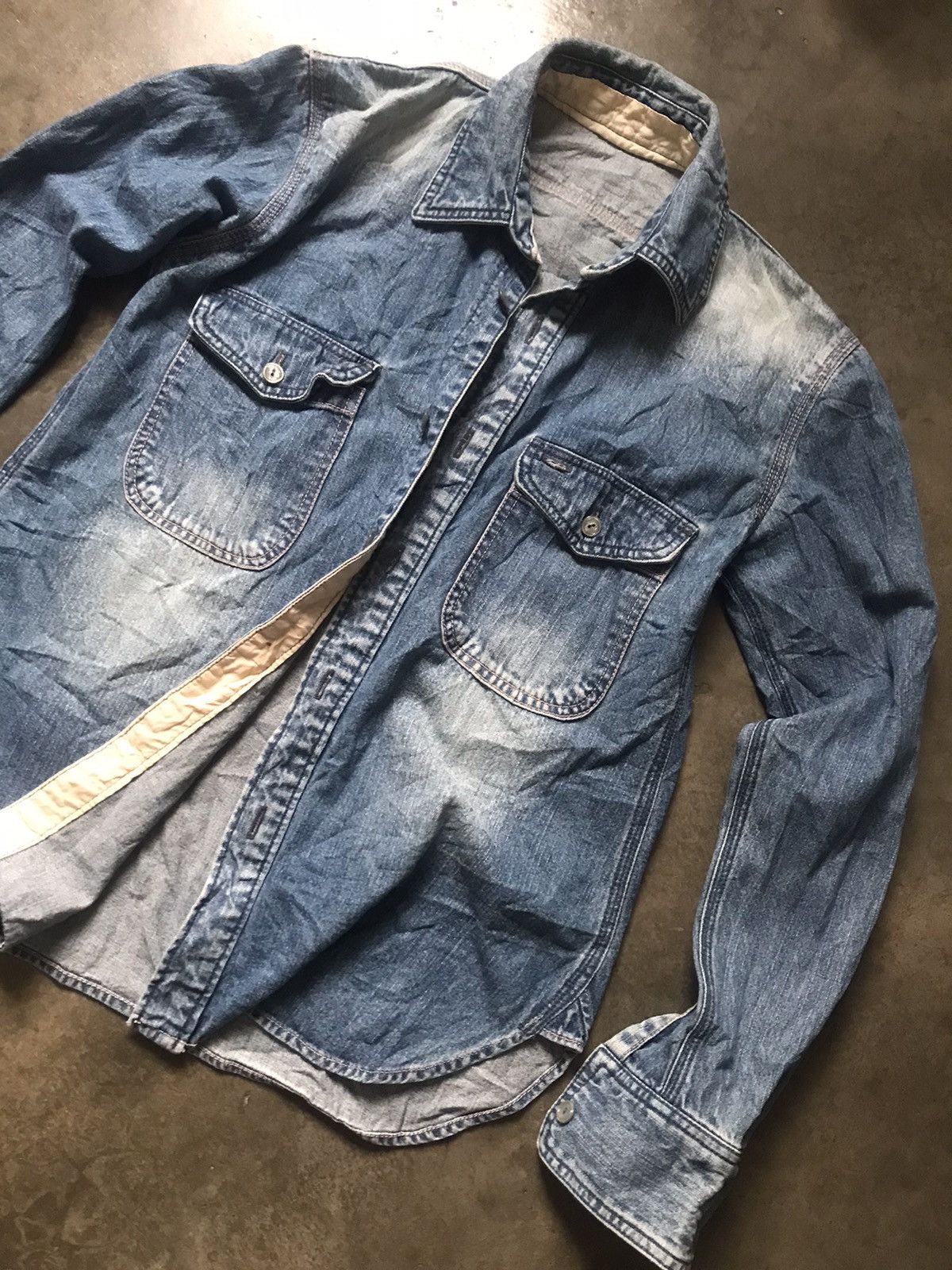 Buzz Rickson's × Indigo Reproduction USN Chambray Work Shirt Size US M / EU 48-50 / 2 - 13 Thumbnail