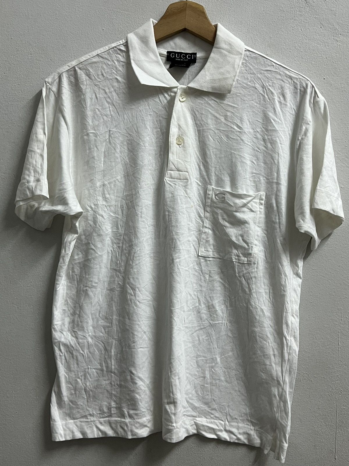 Gucci × Vintage Gucci white Short Sleeve T-Shirts button up Size US M / EU 48-50 / 2 - 1 Thumbnail