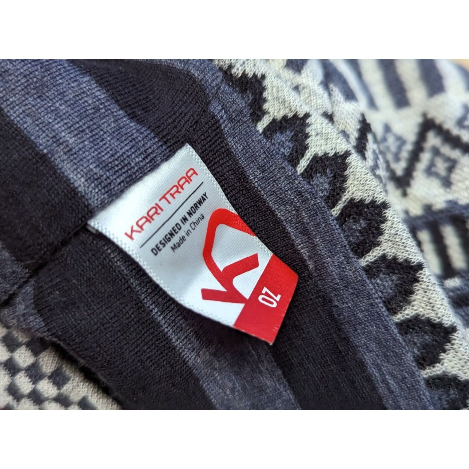 Vintage Kari Traa Womens Beanie Hat One Size Fair Isle Merino Wool Knitted Gray Size ONE SIZE - 4 Thumbnail