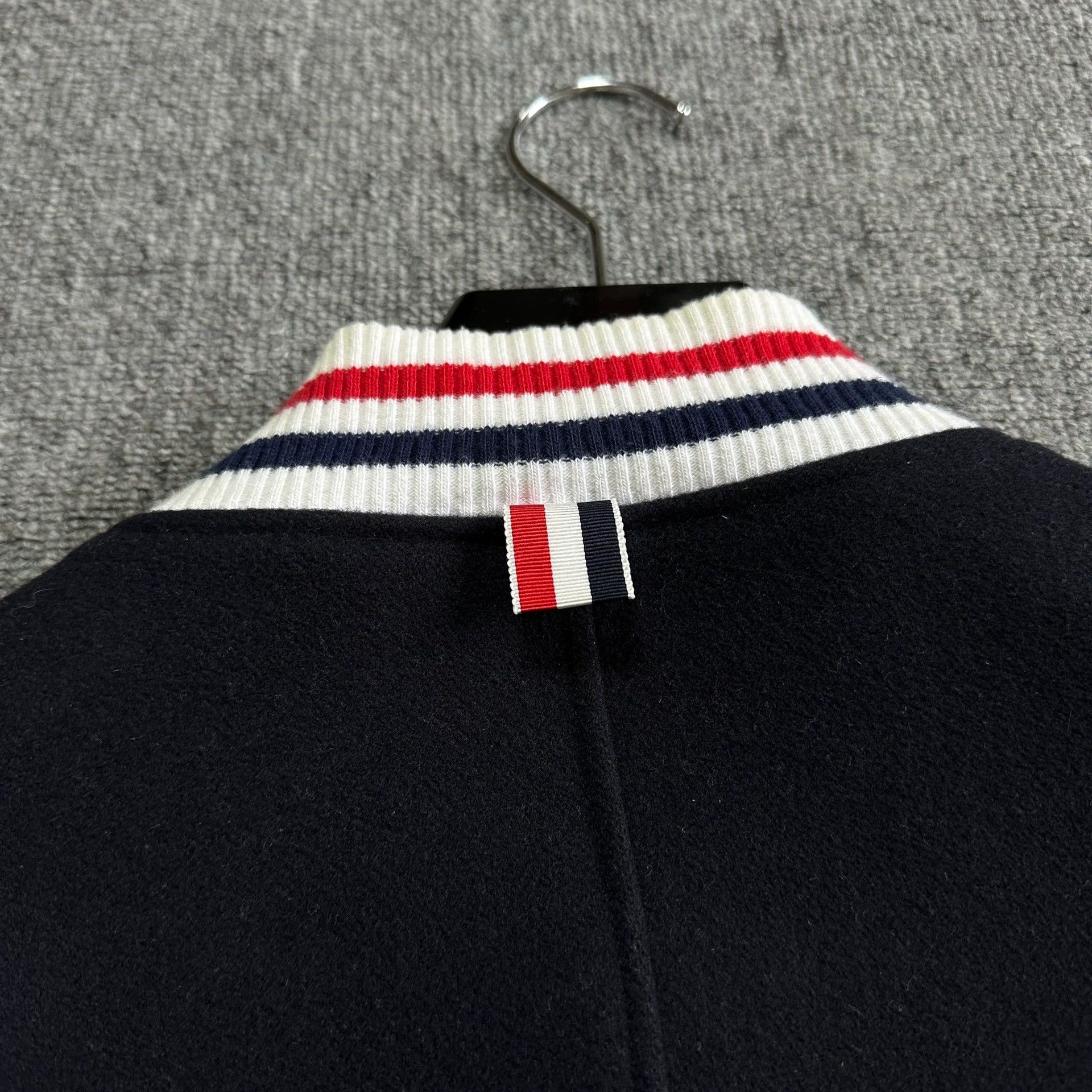 Thom Browne thom browne navy striped leather jacket Size US XXS / EU 40 - 5 Thumbnail