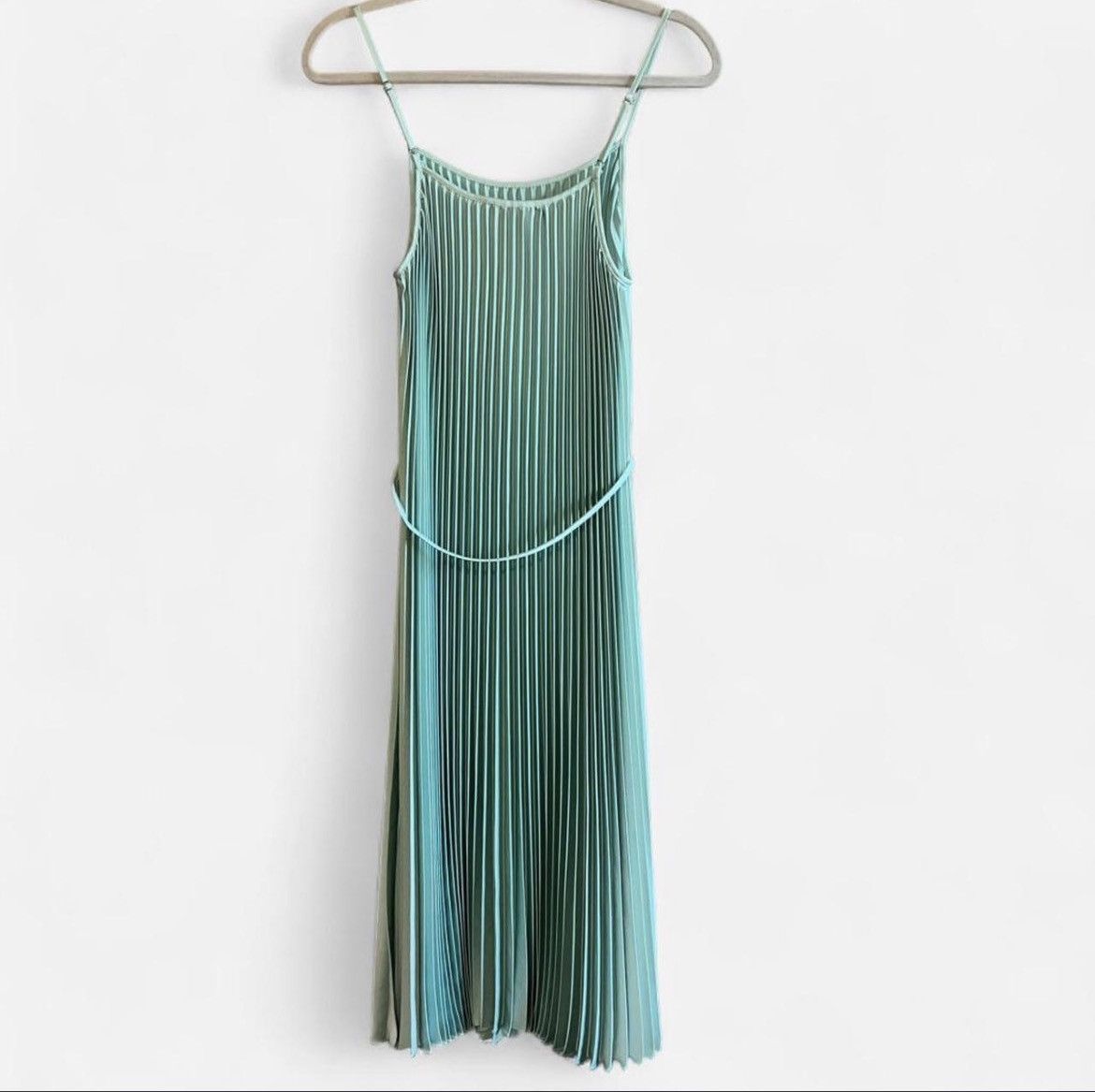 Sam Edelman NWT Sam Edelman Satin Plissé Midi Dress Mint Green M Size M / US 6-8 / IT 42-44 - 2 Thumbnail
