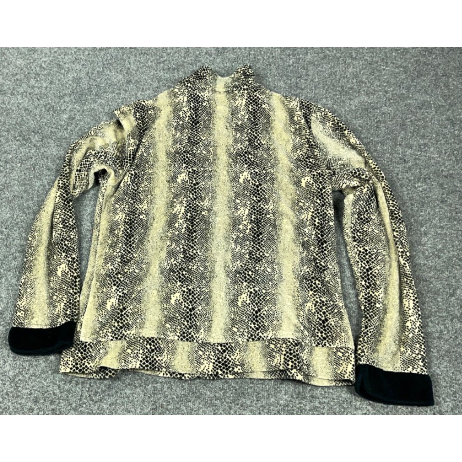 Velour Velour Retro Snakeskin Print Zip Track Jacket Women's Large Unlined Black Trim Size L / US 10 / IT 46 - 2 Thumbnail
