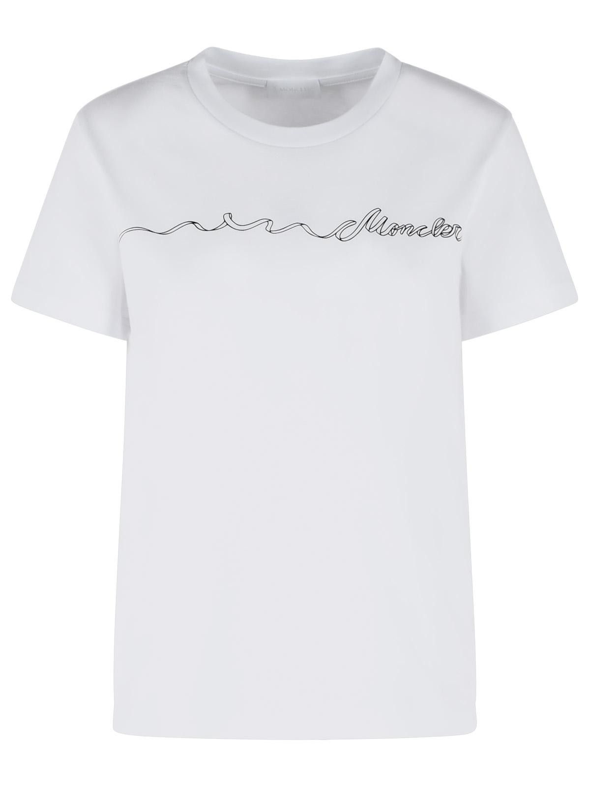 Moncler MONCLER White Cotton T-Shirt Size S / US 4 / IT 40 - 1 Thumbnail