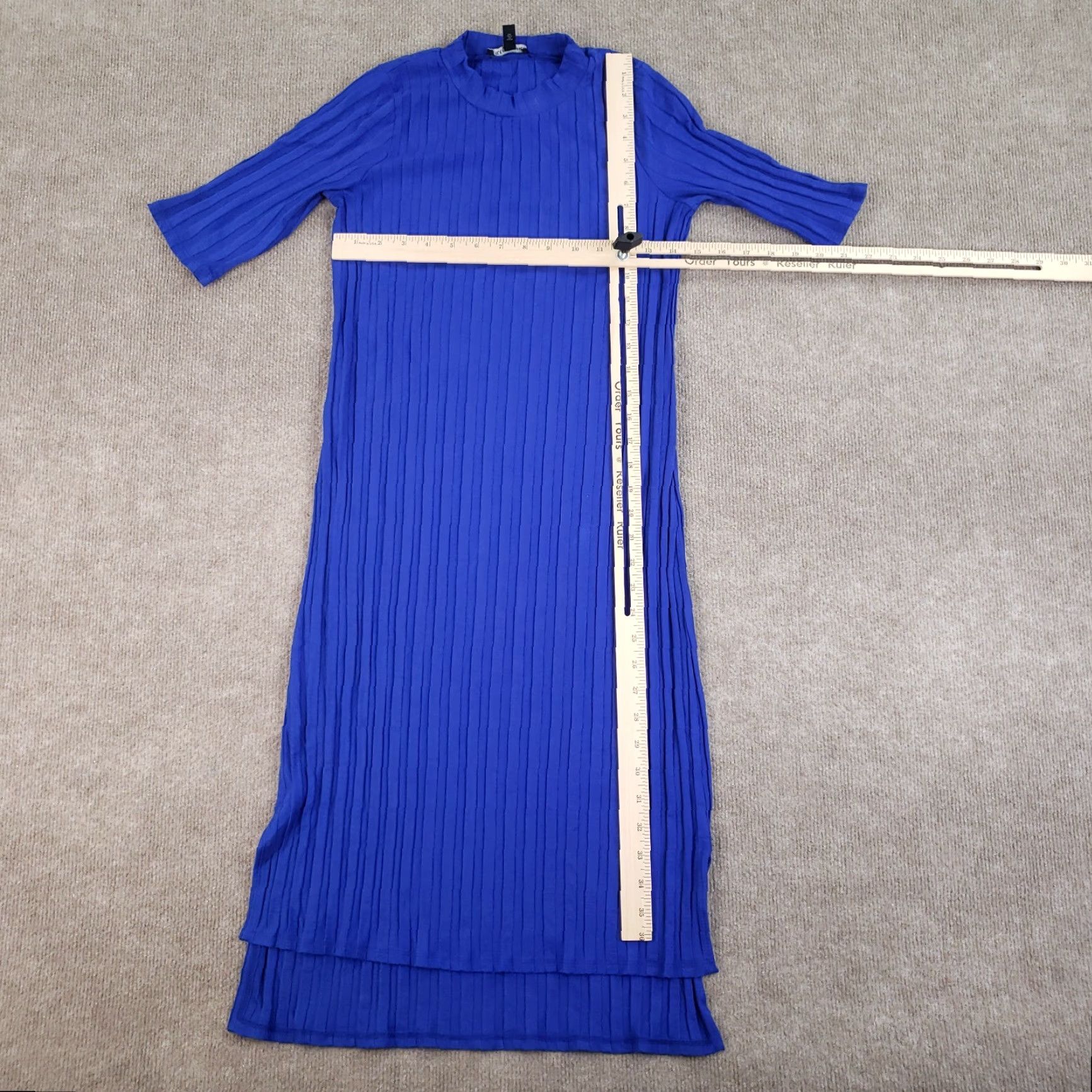 Eileen Fisher Eileen Fisher Shift Dress Womens XXS Blue Midi Casual Ribbed Stretch Tee Size XXS / US 00 / IT 34 - 2 Thumbnail