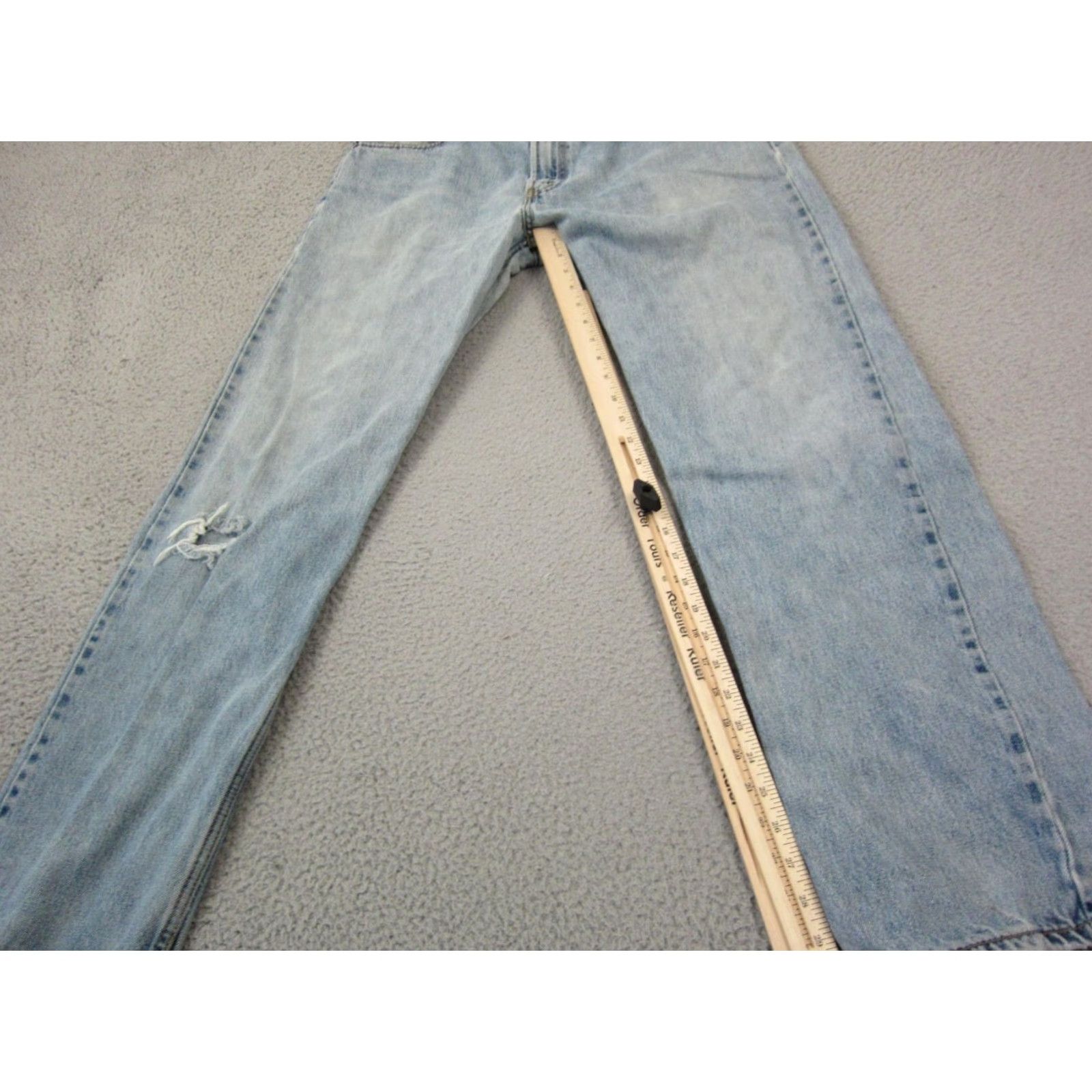 Levi's VINTAGE Levi's Jeans 36x34 Blue 505 Distressed Denim Mens Regular Zip Button 5-Pocket Y2K 90s Category: Jeans Size US 36 / EU 52 - 6 Thumbnail
