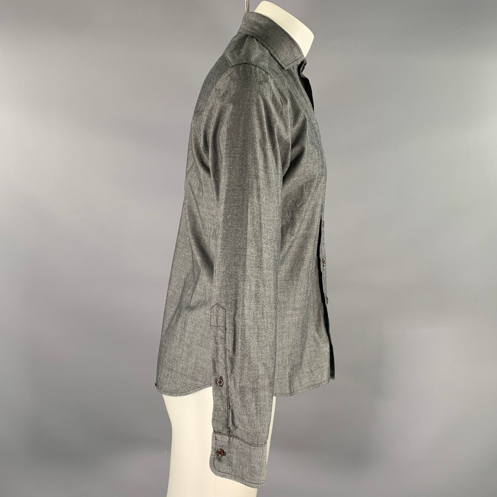 Taylor Stitch TAYLOR STITCH Grey White Heather Pointed Collar L/S Shirt Size US S / EU 44-46 / 1 - 2 Thumbnail