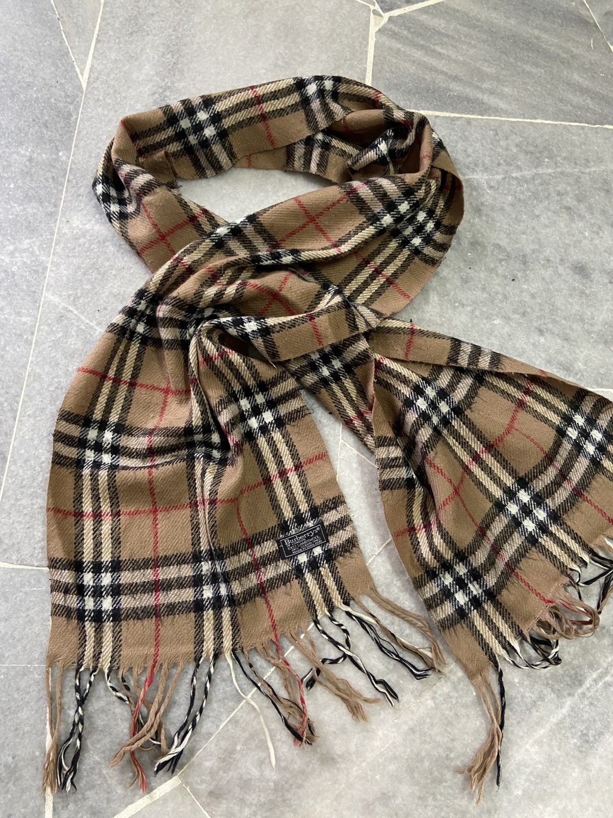 Burberry × Vintage Burberry London Striped Pattern Long Scarf