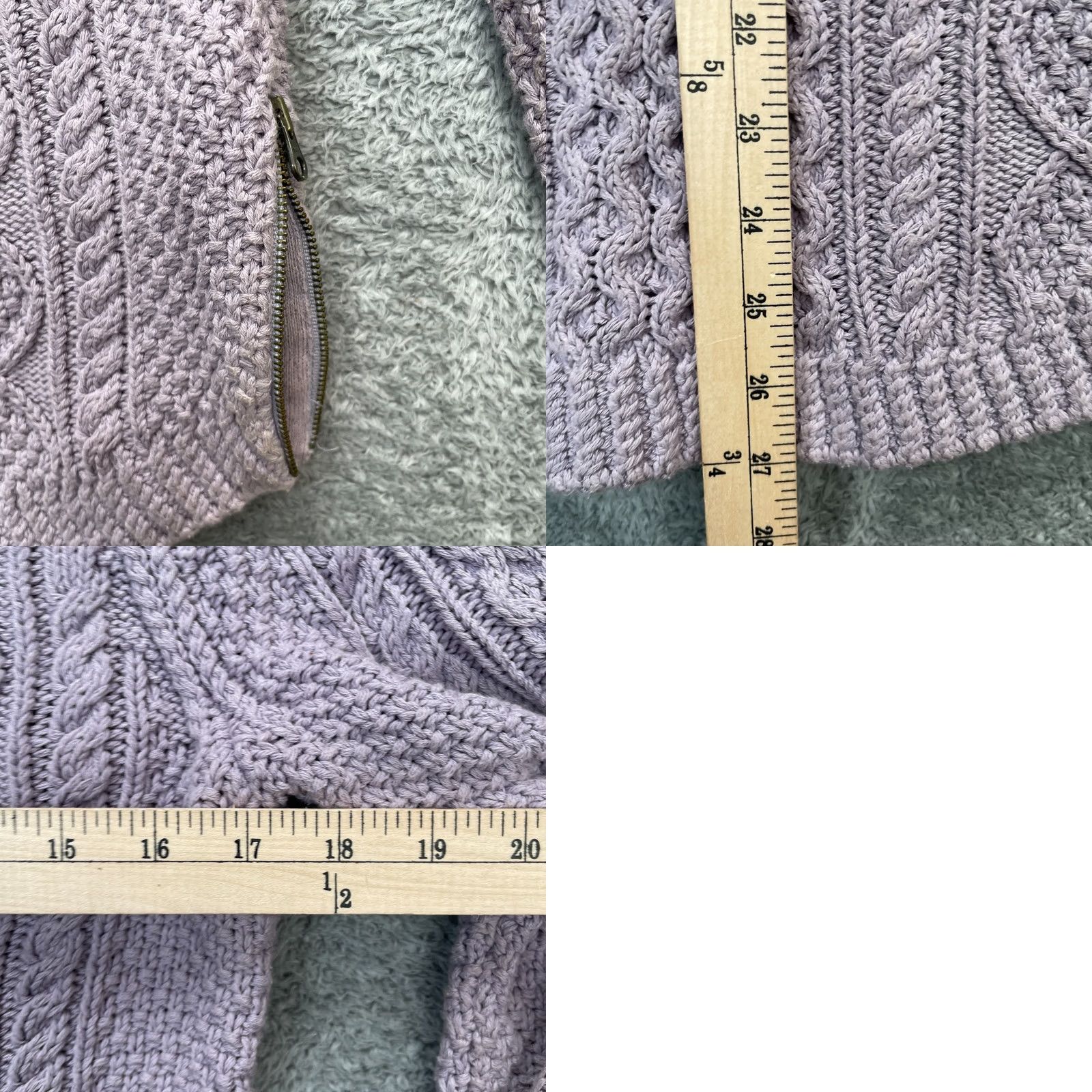 Vintage L.L. Bean Sweater Womens Small Purple Signature Tunic Cotton Fisherman Cable Knit Shirt Long Sleeve Round Neck Solid Pattern Christmas Winter Womens Size S / US 4 / IT 40 - 9 Thumbnail