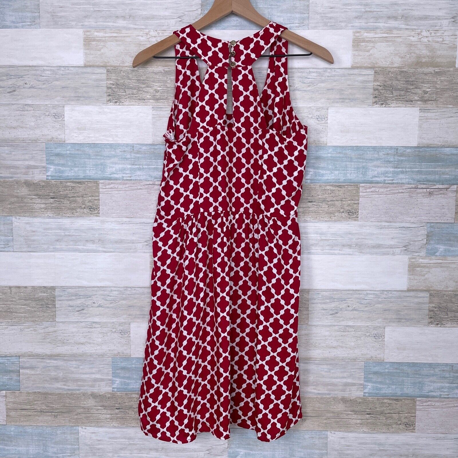 Other Escapada Lyla Dress Red White Print Sleeveless Racerback Me Size M / US 6-8 / IT 42-44 - 4 Thumbnail