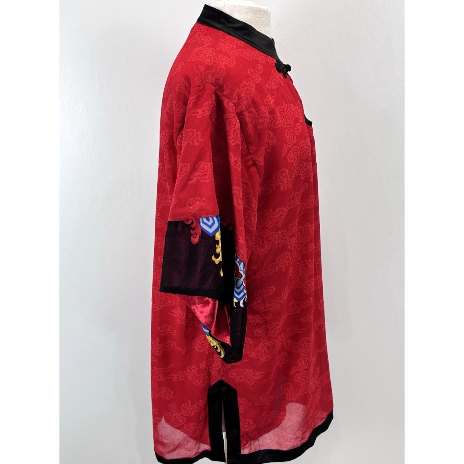 X-LARGE Very Vollbrach Red Lined Tunic Top Sz X-Large Women’s Asian Art To Wear Shirt Size XL / US 12-14 / IT 48-50 - 4 Thumbnail