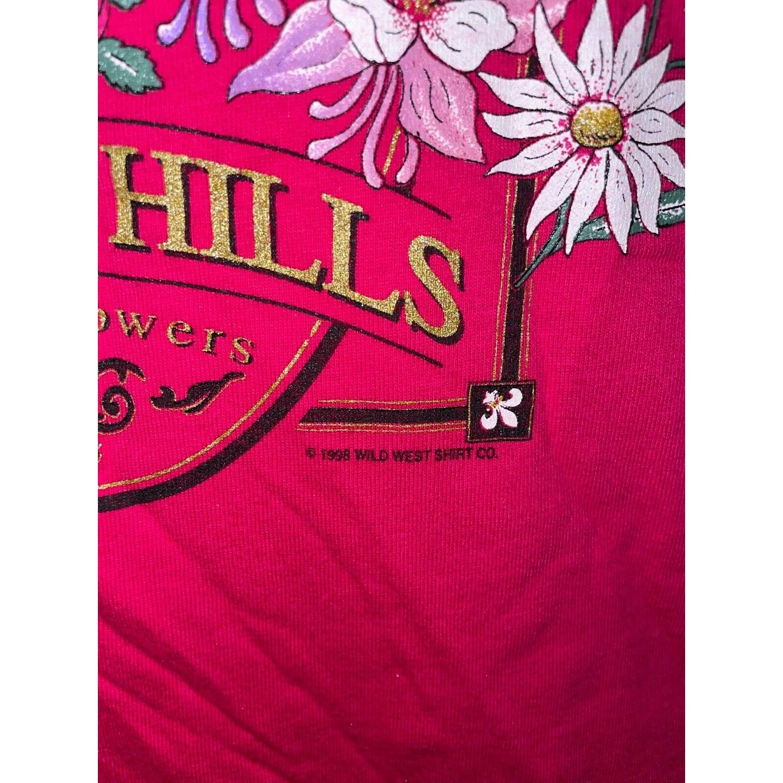 Jerzees Vintage Black Hills Shirt Wildflowers Pink Tee VTG 90s Large Size US L / EU 52-54 / 3 - 6 Thumbnail