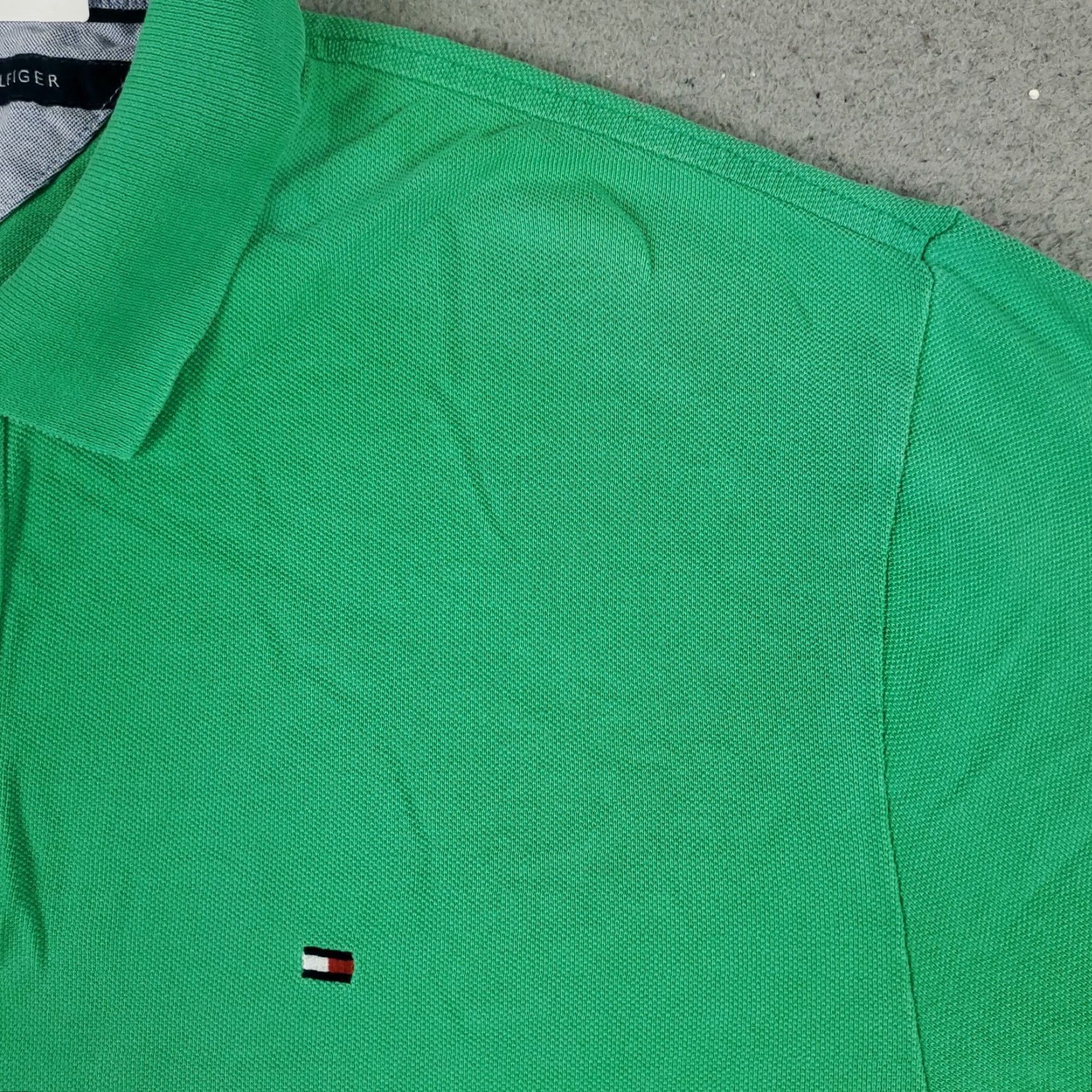 Tommy Hilfiger Tommy Hilfiger Polo Shirt Adult XL Green Solid Short Sleeve Casual Activewear Mens Size US XL / EU 56 / 4 - 4 Thumbnail