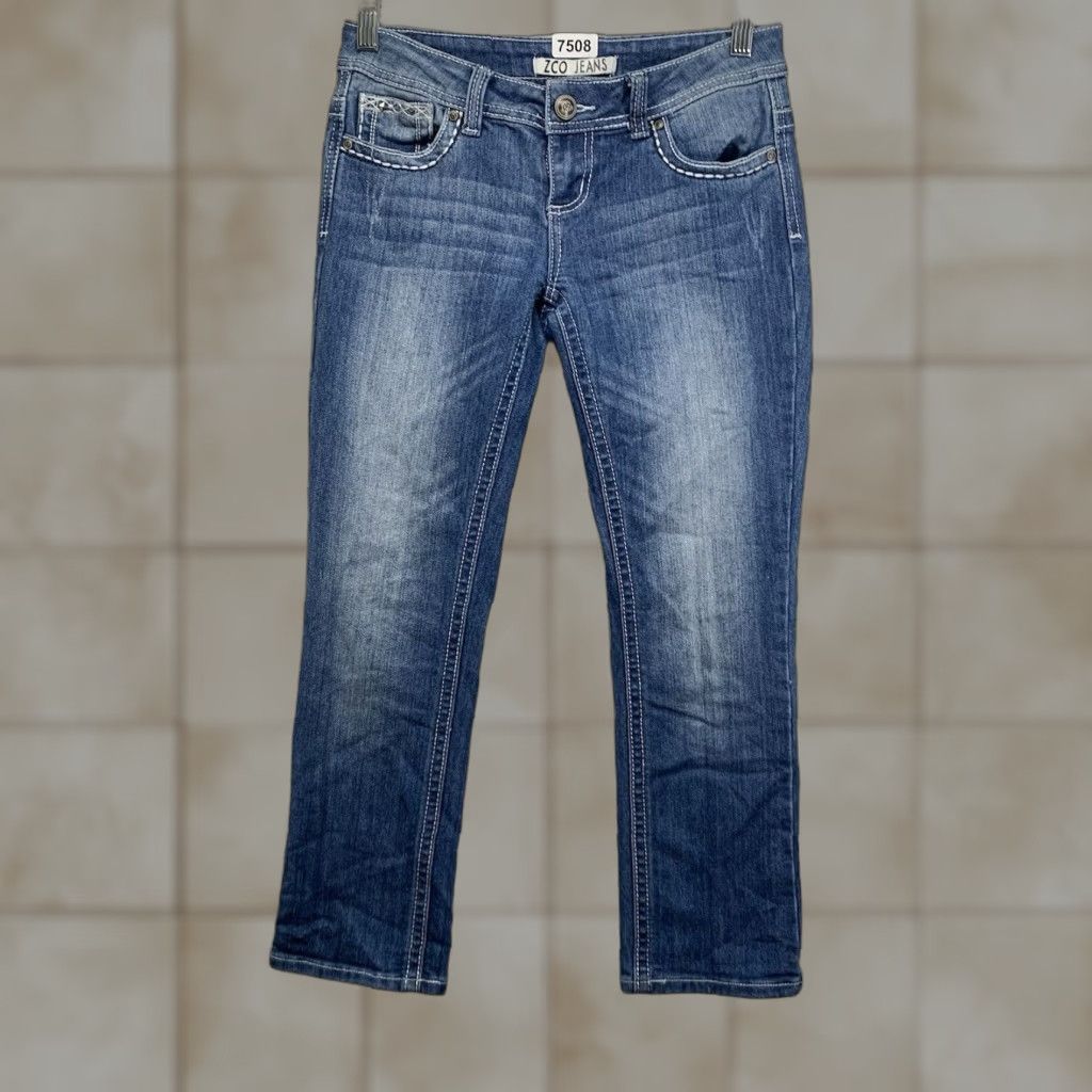 Vintage VINTAGE Zco Women's Skinny Jeans Size 5 Blue 5-Pocket Embroidered Back Pockets Stretch Denim Size 27" / US 4 / IT 40 - 1 Thumbnail