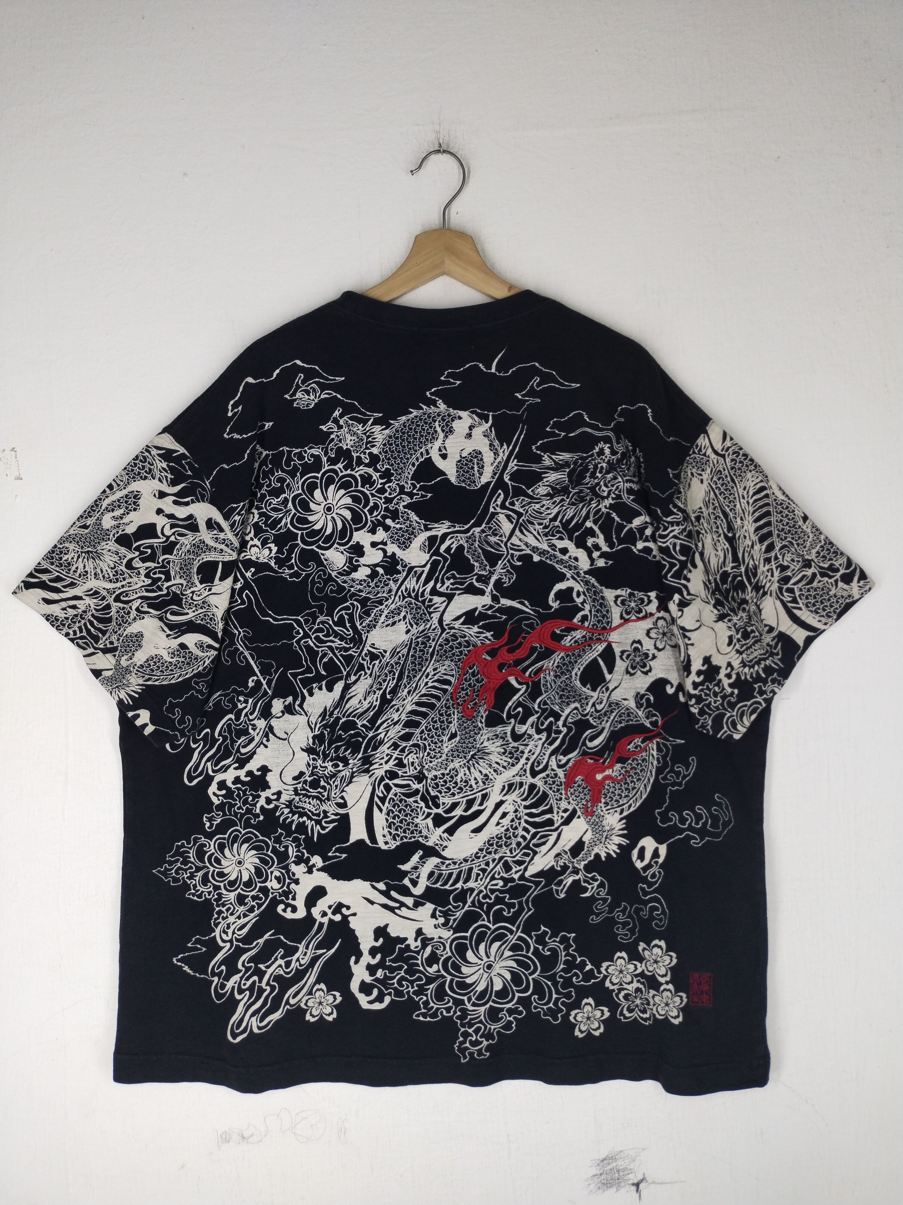 Karakuri Tamashii Rare Vintage Sukajan Dragon Overprint Karakuri Tamashi Tee Size US XL / EU 56 / 4 - 7 Thumbnail