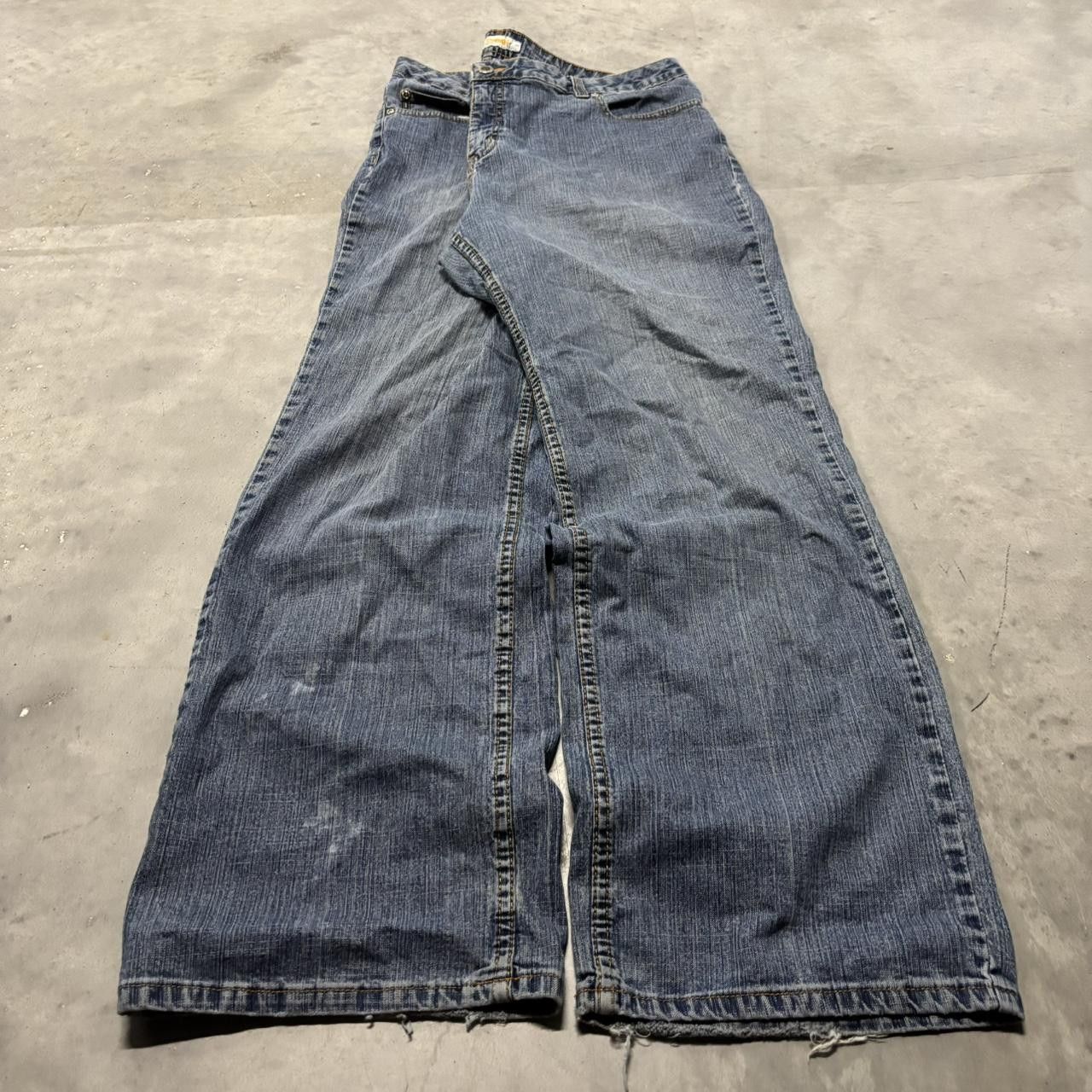 Japanese Brand × Vintage Crazy Vintage Y2K/2000s Baggy Dark Wash Skater Denim Jeans! Size US 36 / EU 52 - 3 Thumbnail