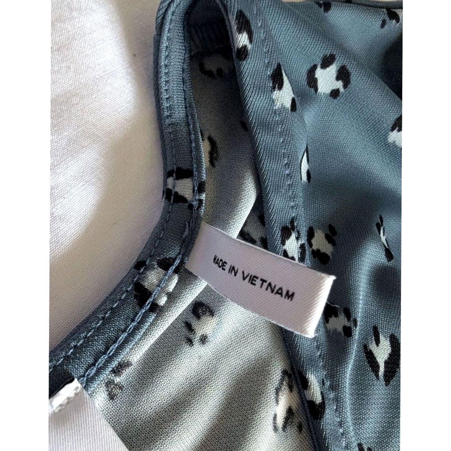Vintage Lark & Ro Blue Animal Print Twist Front V-Neck Sheath Dress L Midi Long Sleeve Jersey Stretch Women Size L / US 10 / IT 46 - 5 Thumbnail