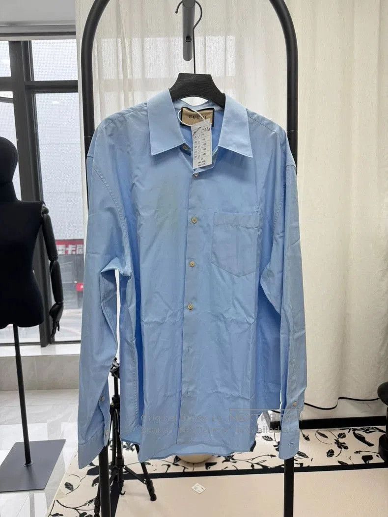 Gucci GUCCI 1921 Light Blue Cotton Shirt. Size US L / EU 52-54 / 3 - 7 Thumbnail
