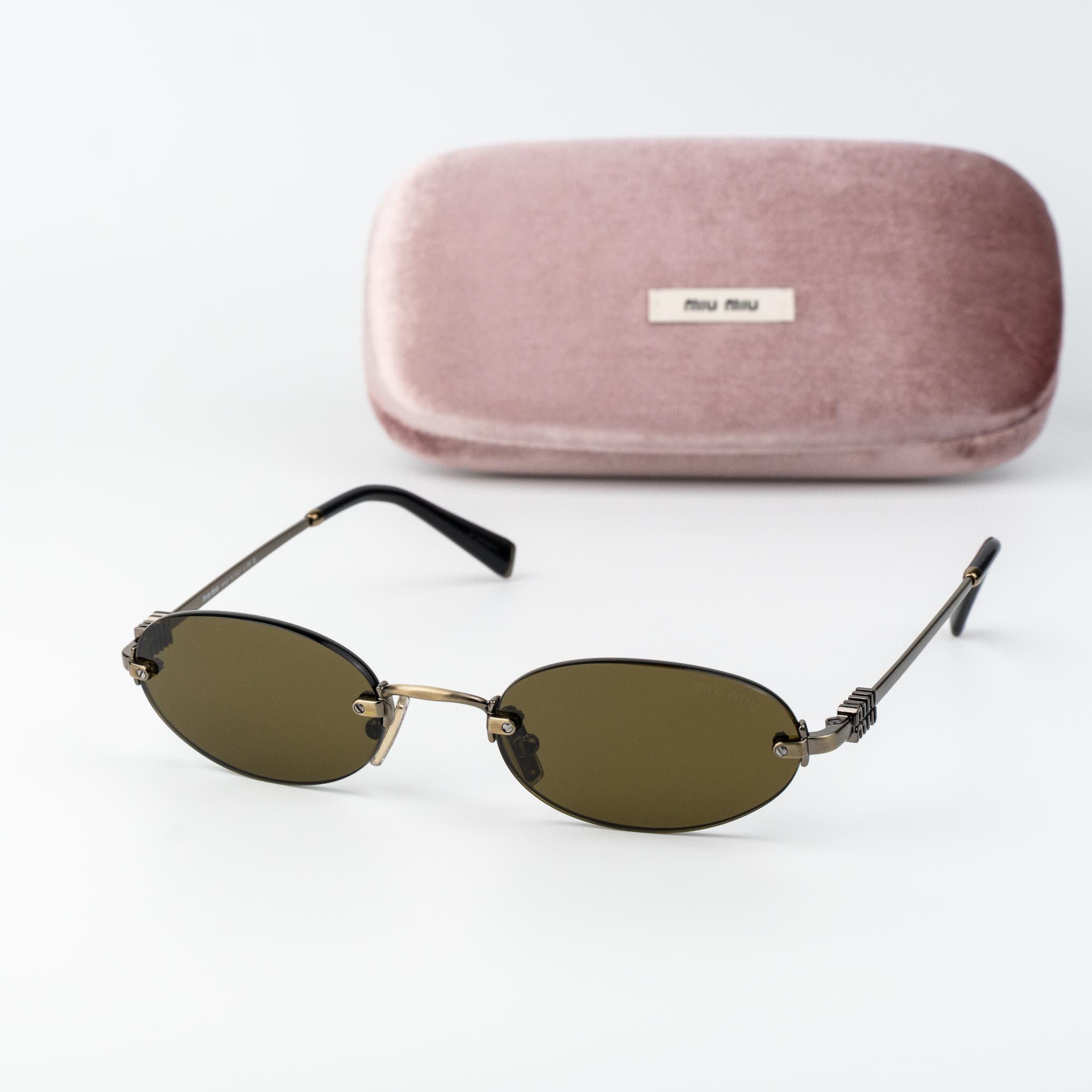 Miu Miu Miu Miu Women Sunglasses Oval MUA54S 26C09Z NEW AUTHENTIC Size ONE SIZE - 1 Thumbnail