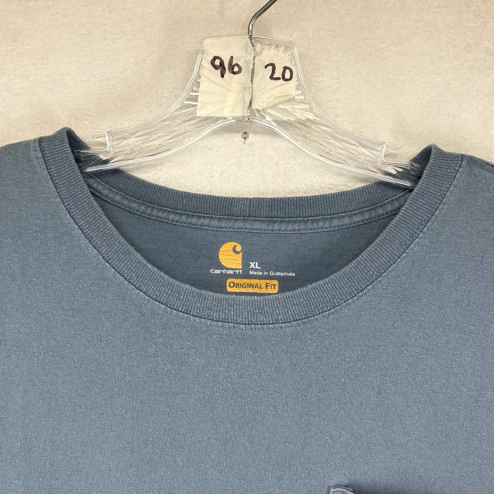 Carhartt Carhartt T-Shirt Men XL Long Sleeve Crew Neck All Cotton Light Blue Logo Solid Vintage? No. Size US XL / EU 56 / 4 - 5 Thumbnail